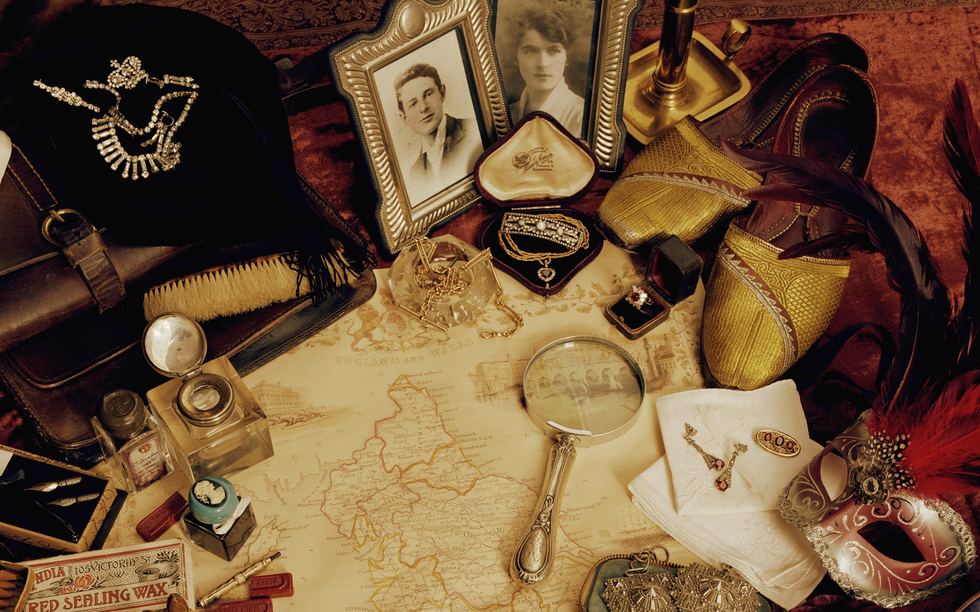 gray, personal Accessory, travel, variation, map, jewelry, antique, cultures, indoors, Vintage, magnifying, glass, representation, brown, high angle view, HD Wallpaper