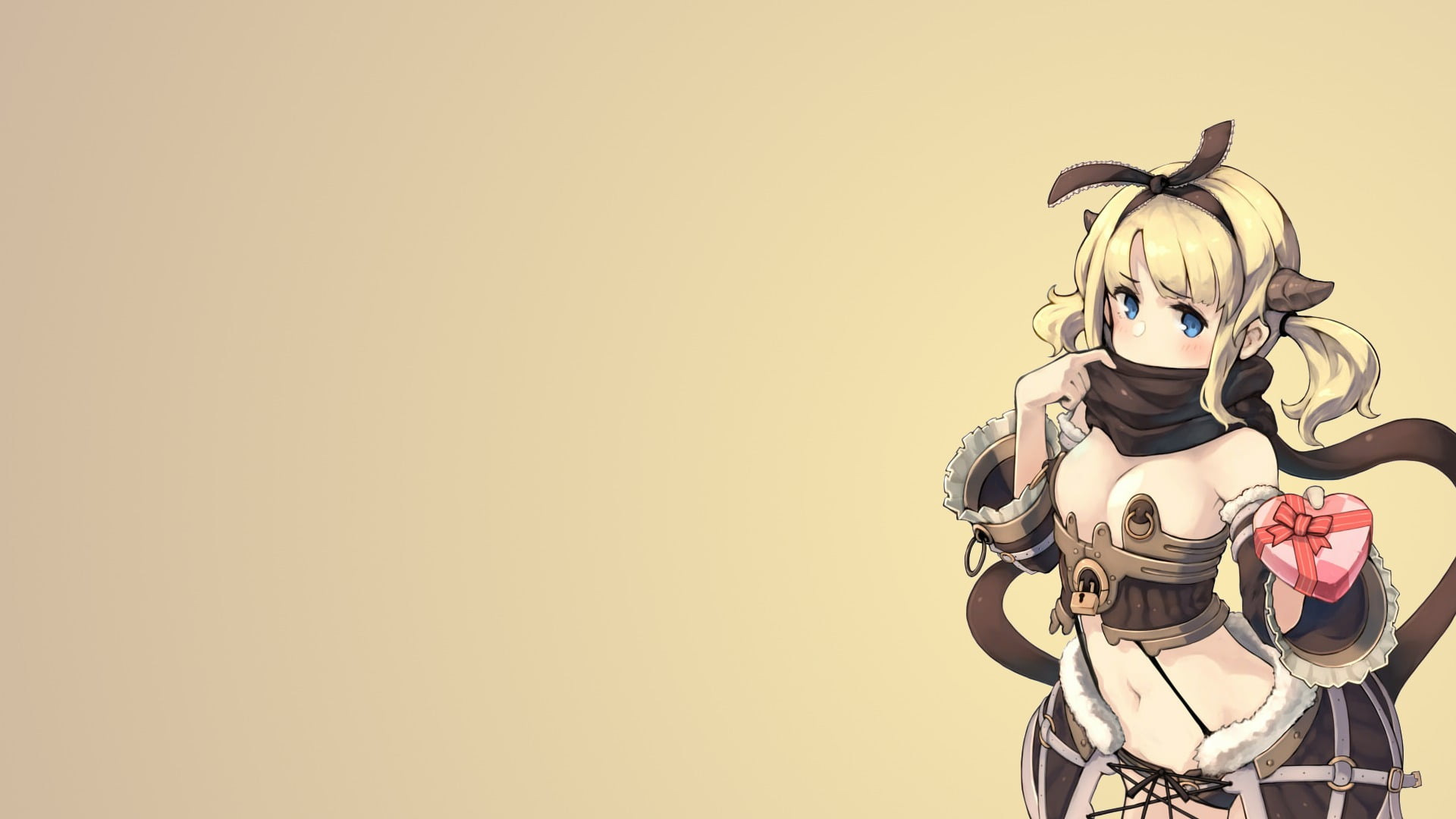 craft, sculpture, heart, hairstyle, art and craft, anime girls, studio shot, hair bows, blue eyes, anime, male likeness, creativity, representation, yellow, HD Wallpaper