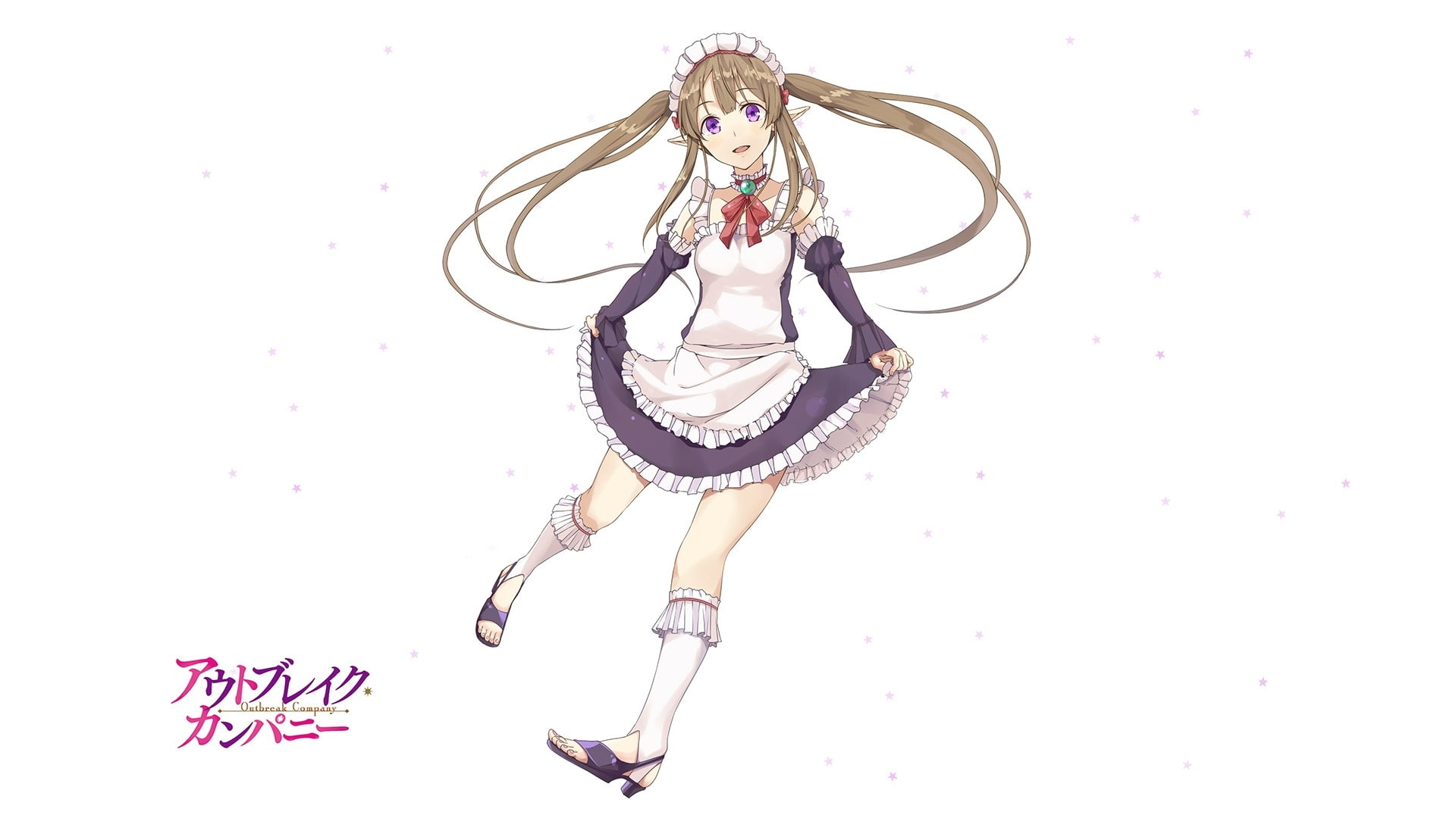 full length, portrait, arts culture and entertainment, copy space, Outbreak Company, lifestyles, hairstyle, young women, Myucel Foaran, clothing, white background, HD Wallpaper