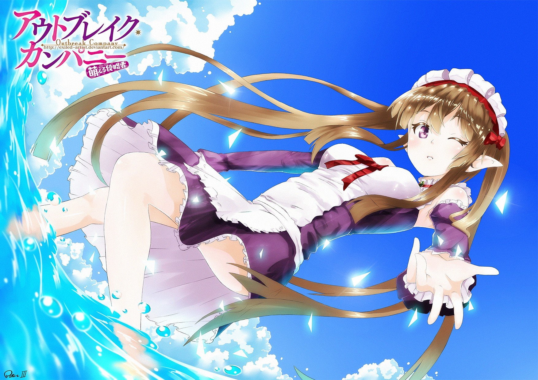 representation, positive emotion, nature, young women, 720P, outbreak company myucel foaran anime girls, emotion, women, young adult, art and craft, blue, HD Wallpaper