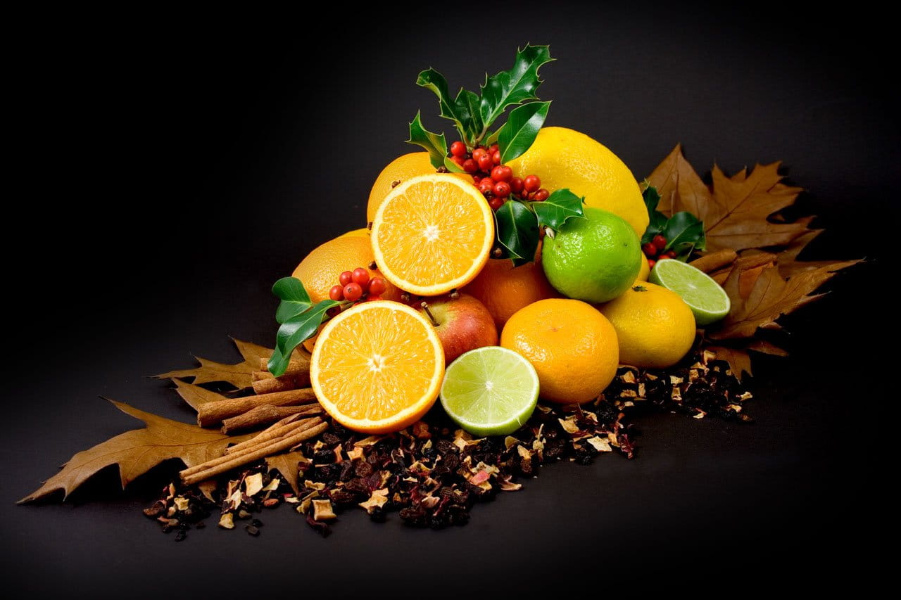 variation, choice, holly, leaf, healthy eating, brown, leaves, still life, citrus, apple, citrus fruit, slice, black background, herb, orange color, lime, HD Wallpaper