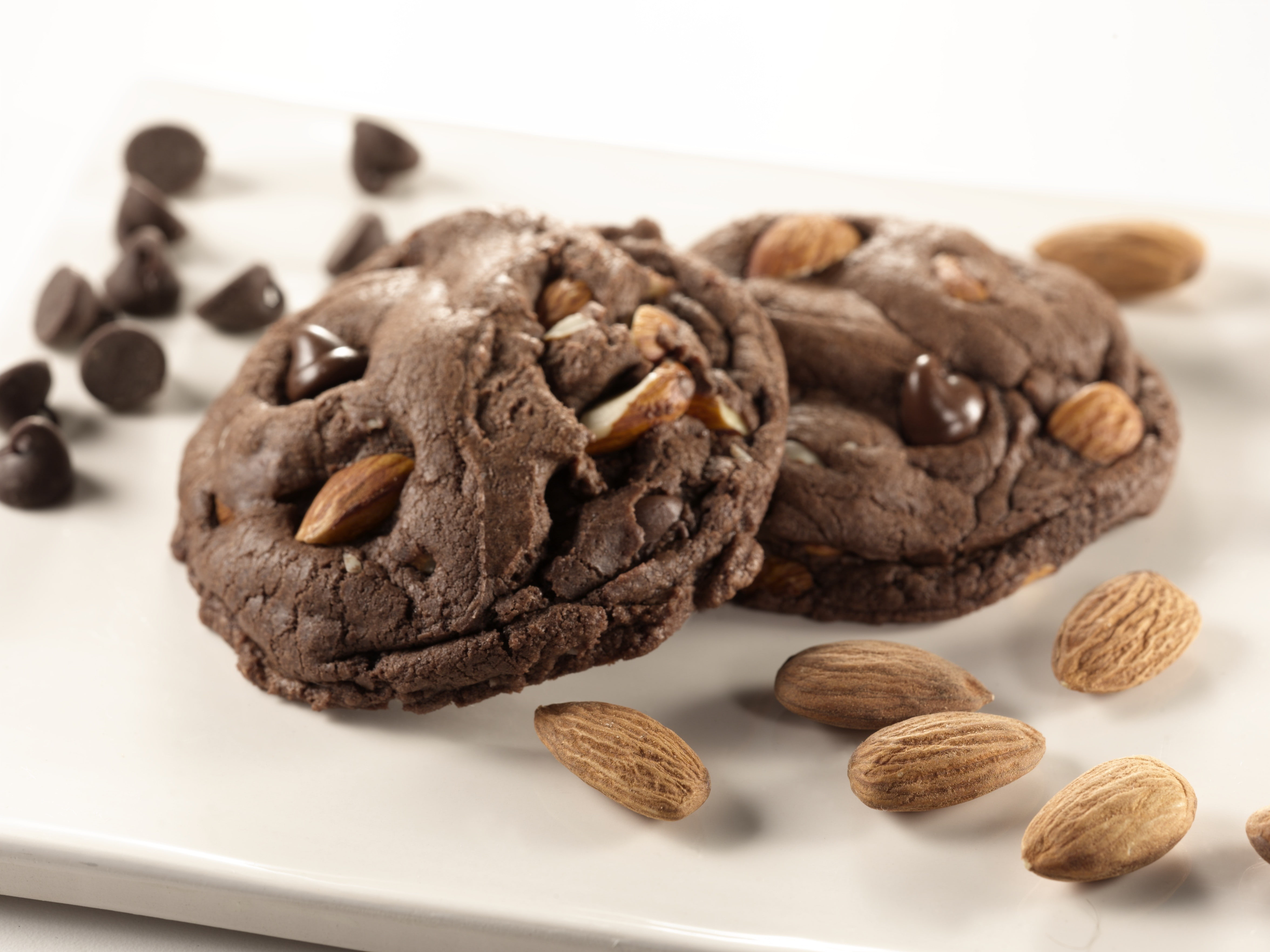 almonds, Chocolate, cookies, cooking, 4K, recipe, HD Wallpaper