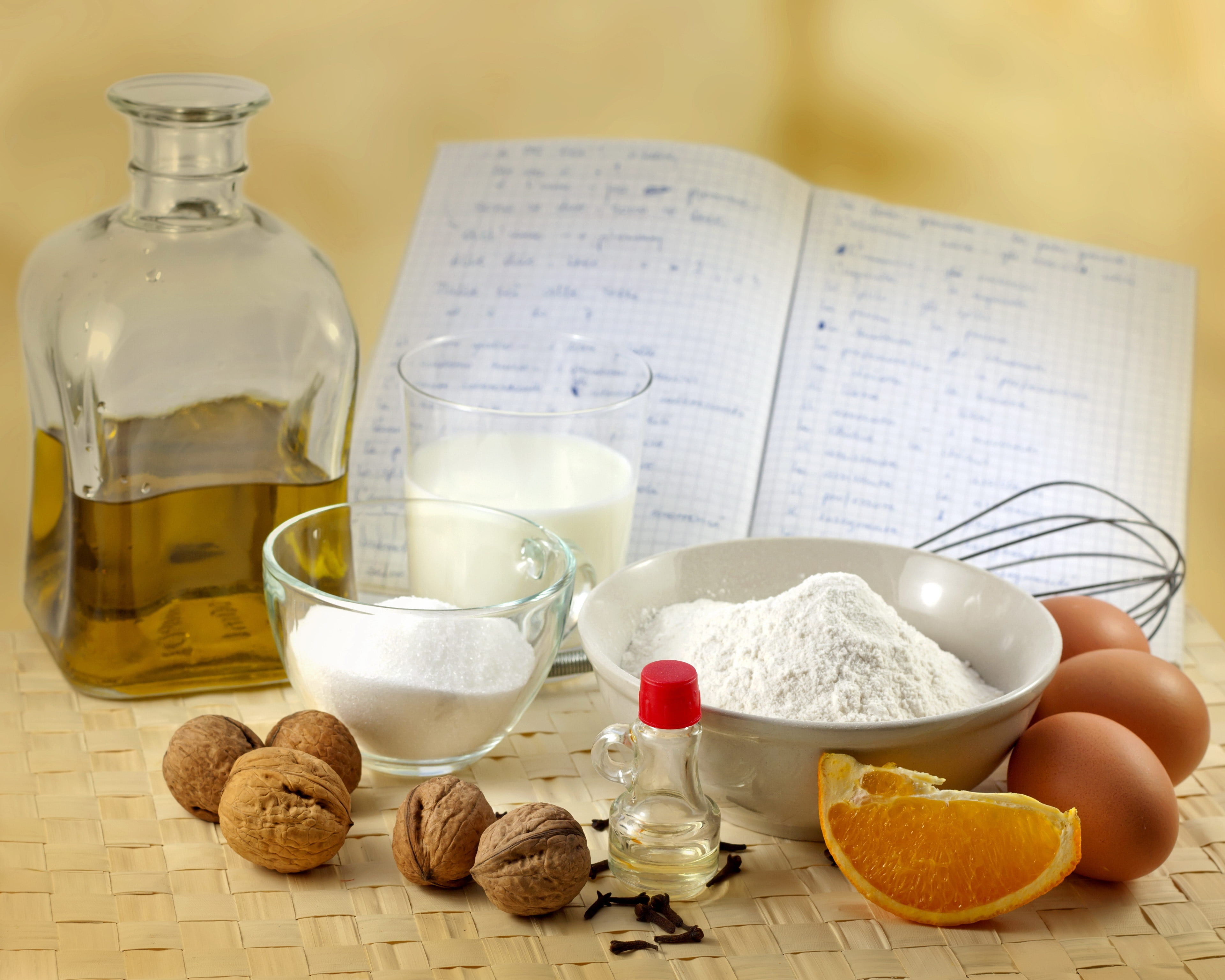 still life, 4K, sugar, flour, recipe, butter, dessert, pastry, cooking, healthy Lifestyle, relaxation, ingredient, glass - material, indoors, bread, focus on foreground, HD Wallpaper
