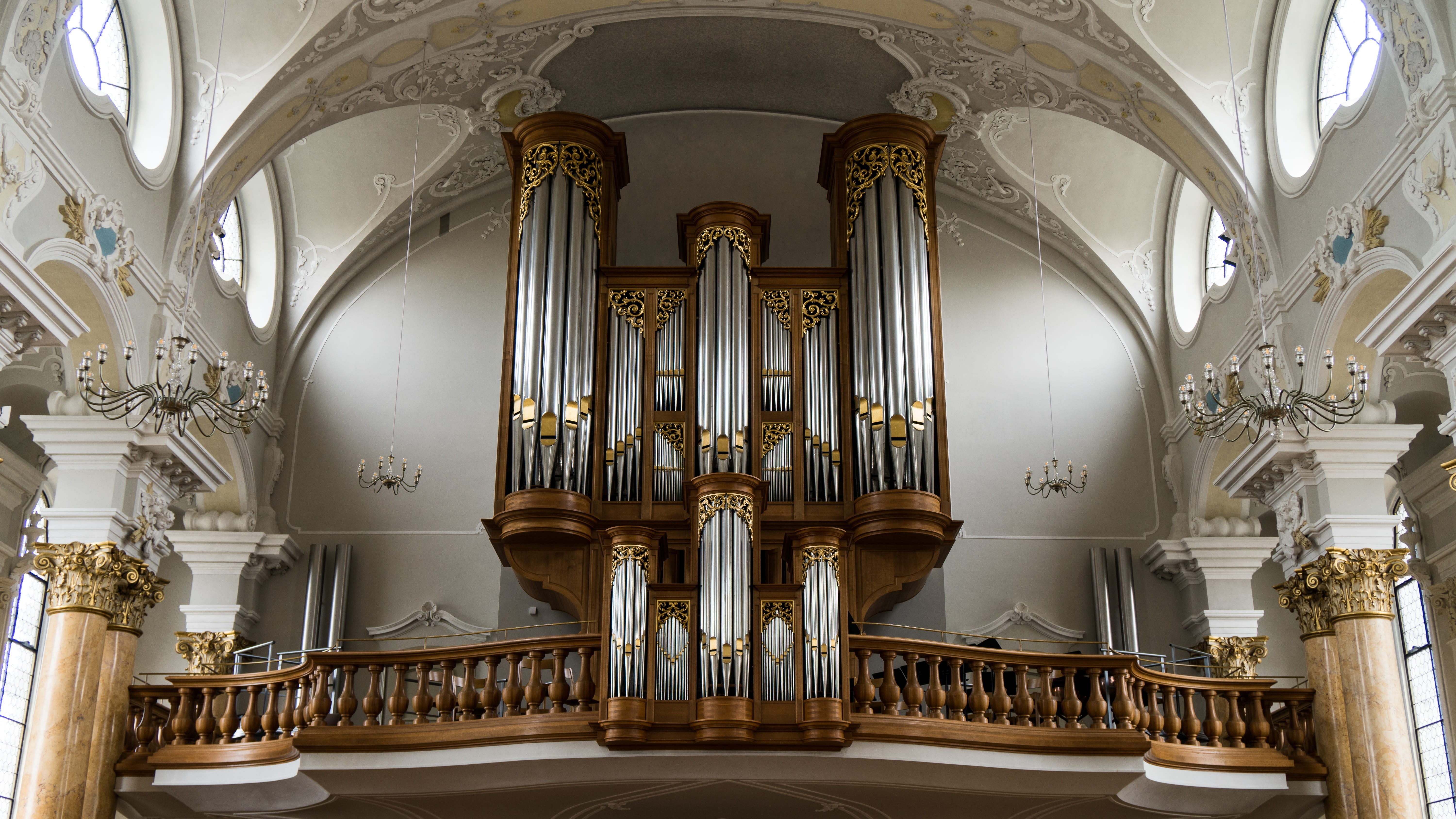 place of worship, religion, pipe - tube, metal, pipe organ, 5K, church, architectural column, spirituality, building, organ whistle, indoors, architecture, HD Wallpaper