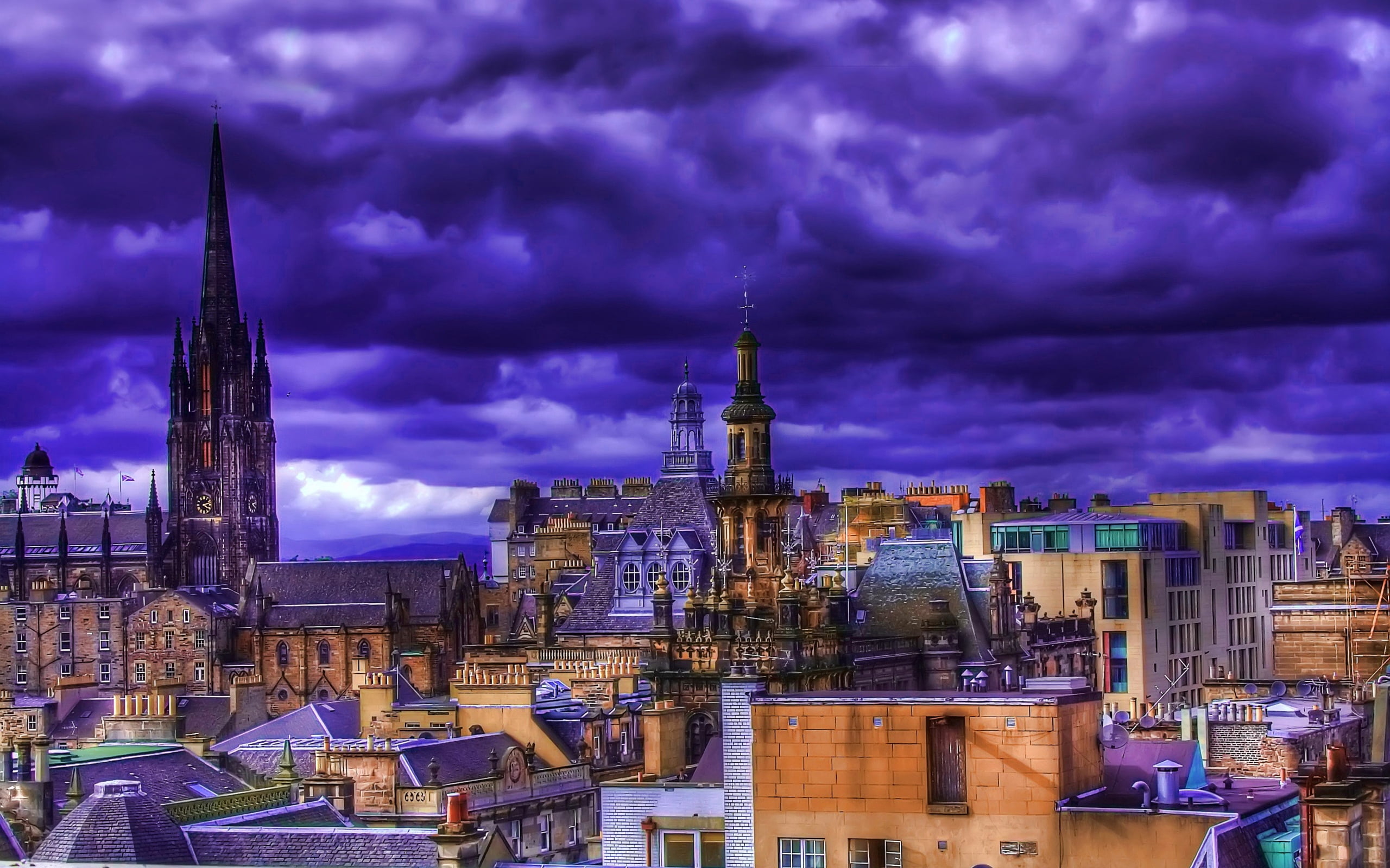 buildings, panoramic, history, castle, nature, 2K, medieval, skyscraper, cityscape, roof, built Structure, urban Skyline, no people, building Exterior, HD Wallpaper
