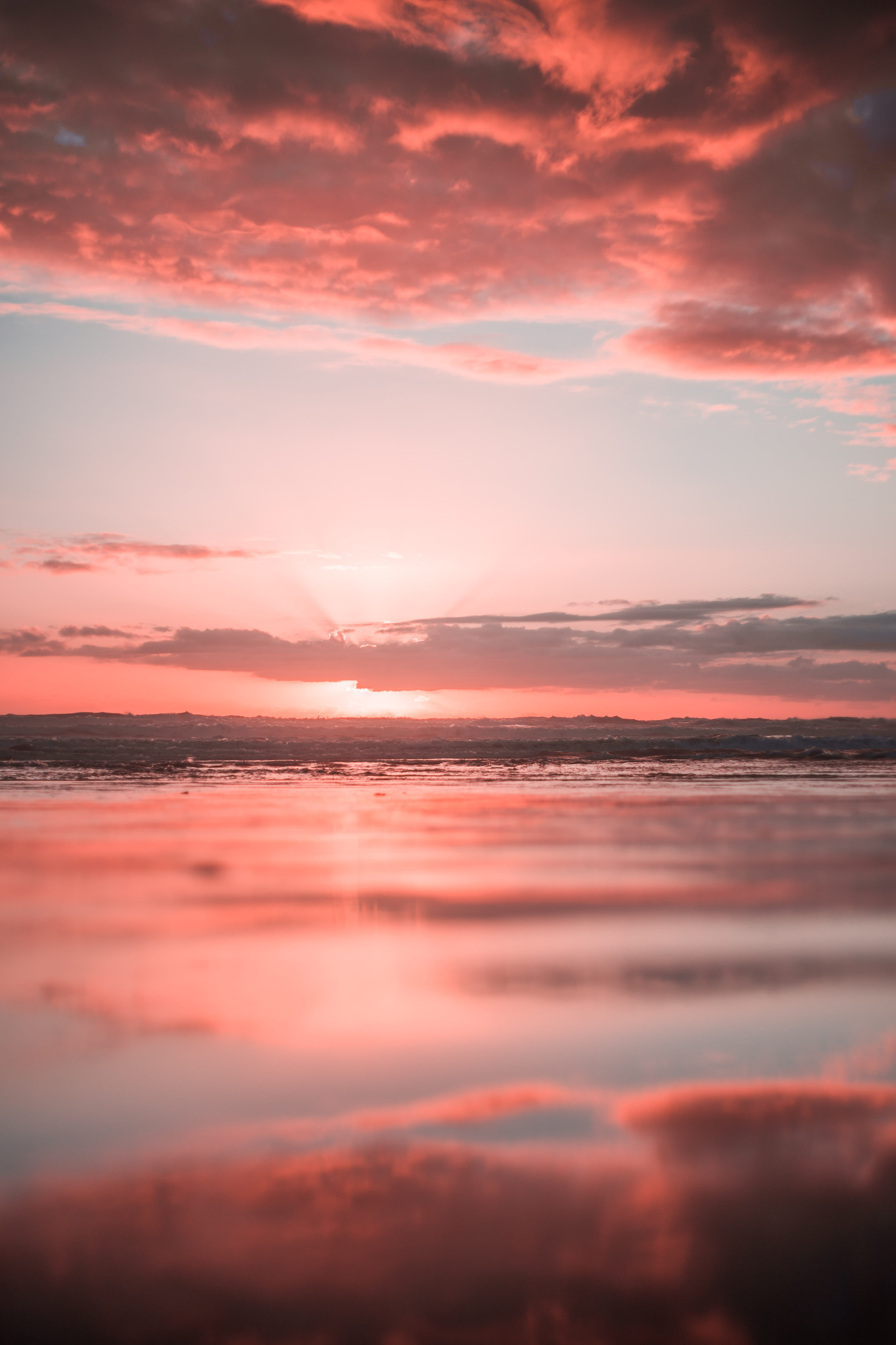scenics - nature, clouds, outdoors, sunset over water, beauty in nature, majestic, sea, sunrise, no people, orange and pink sunset, horizon over water, Phone HD Wallpaper