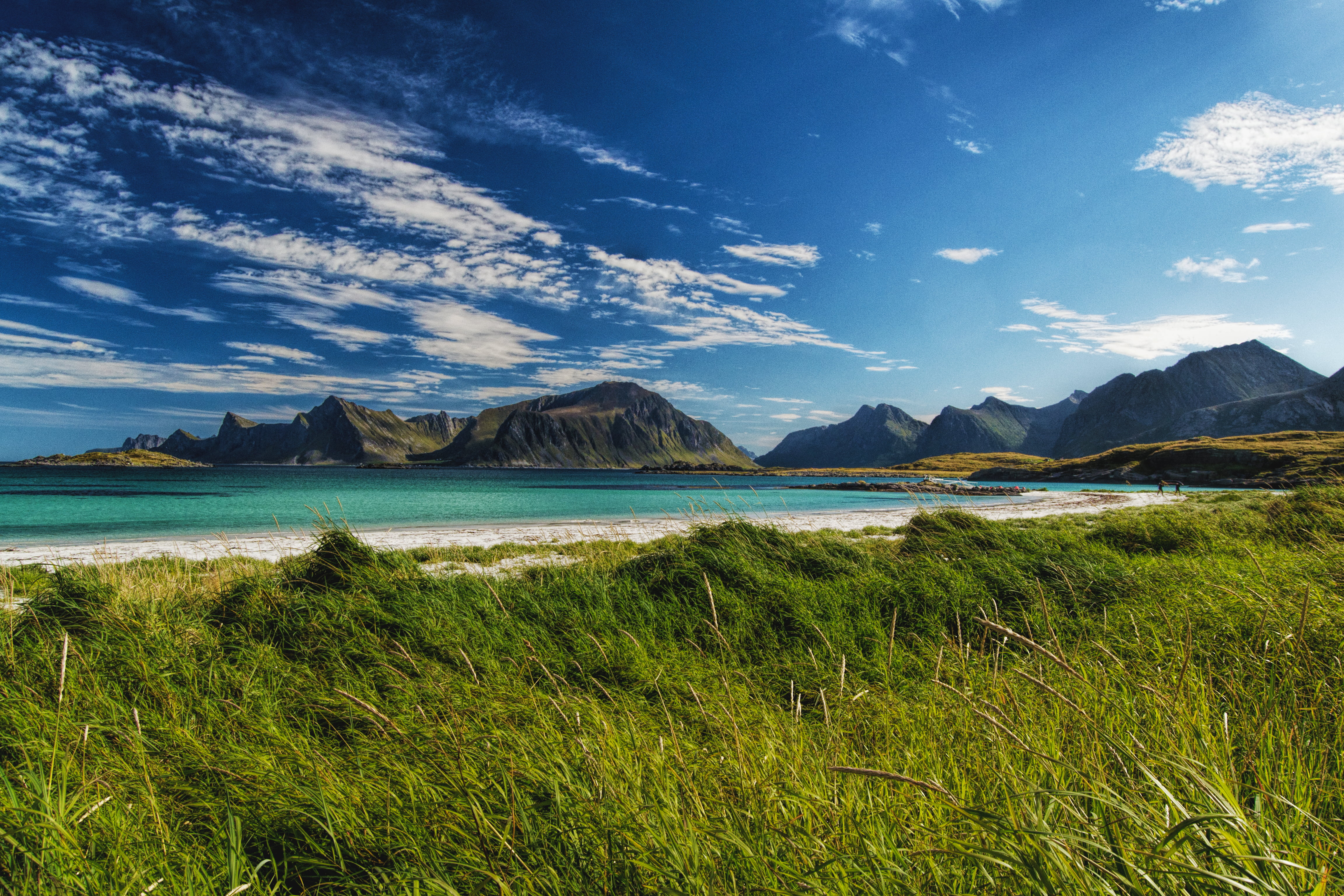 Sonne, paradise, sea, daytime, Strand, nature, Island, outdoors, mountain, far, beach, coastline, Atlantik, travel, Meer, Landscape, Lofoten, sea shore, HD Wallpaper