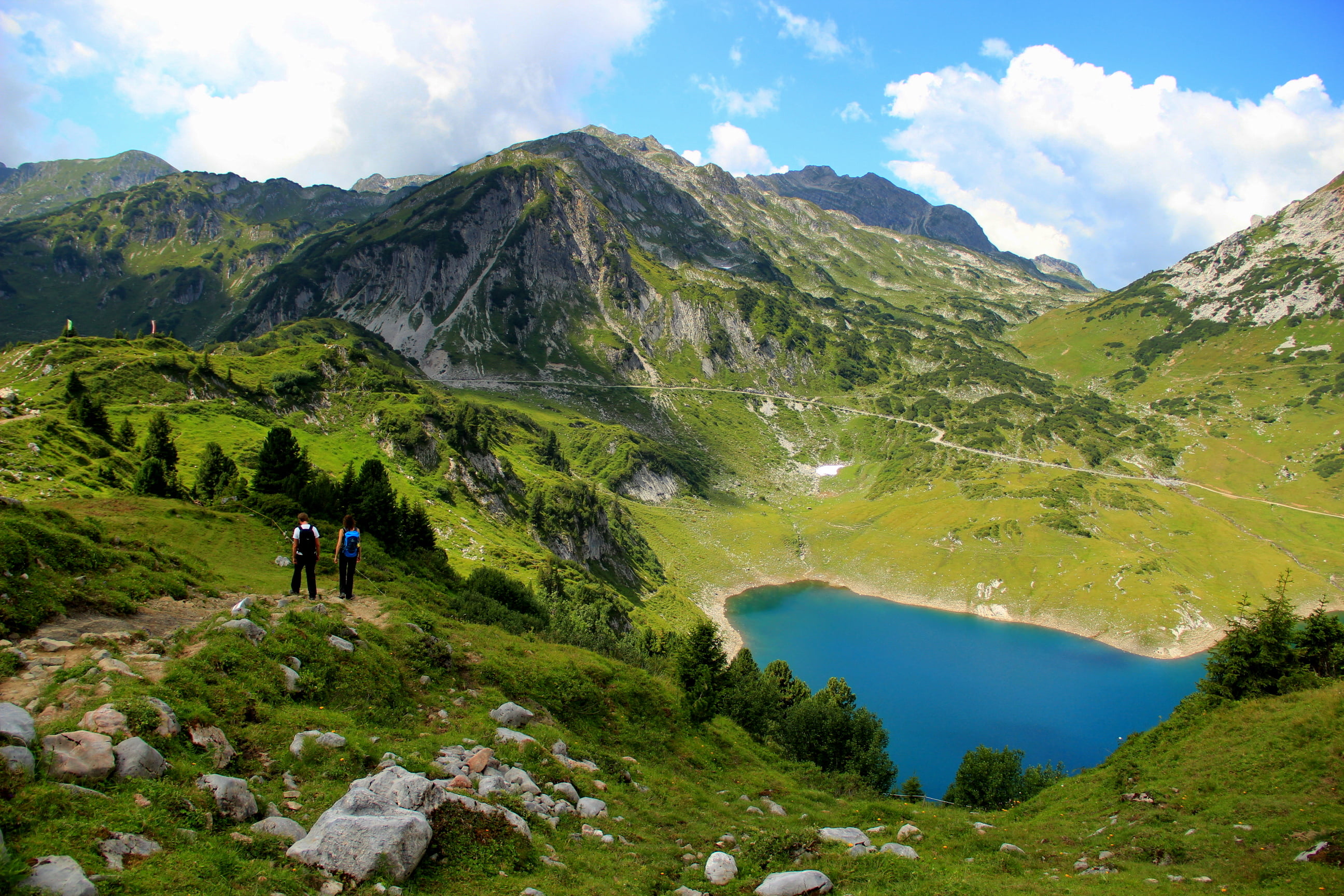 Alps, beautiful, 2K, paradise, tour, frisch, green Color, Berg, hike, wanderer, straße, range, atem, atmen, mountain, Formarinsee, mountain Peak, lagoon, HD Wallpaper