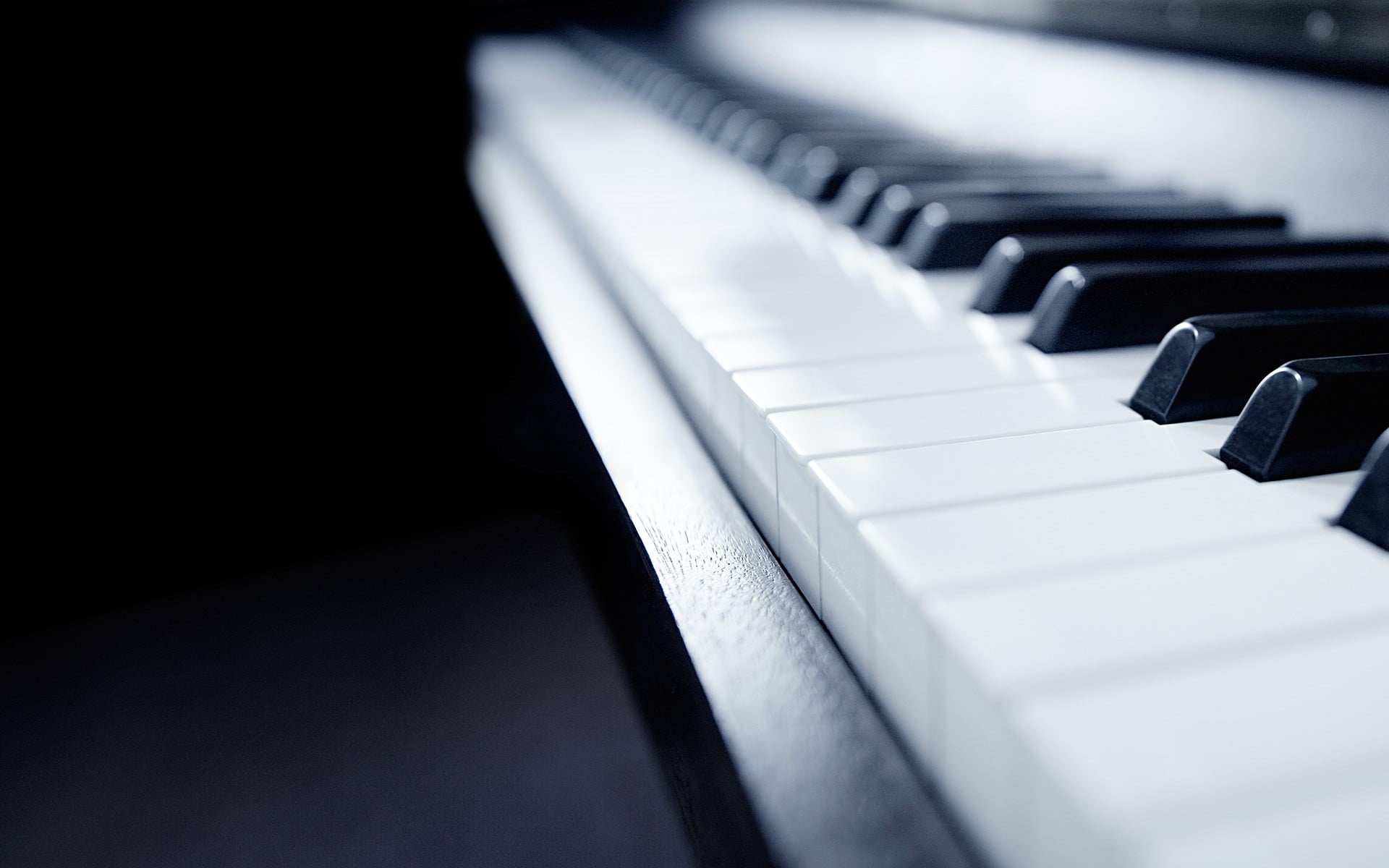 indoors, close-up, black color, pattern, 1080P, piano key, repetition, arts culture and entertainment, selective focus, depth of field, musical equipment, HD Wallpaper