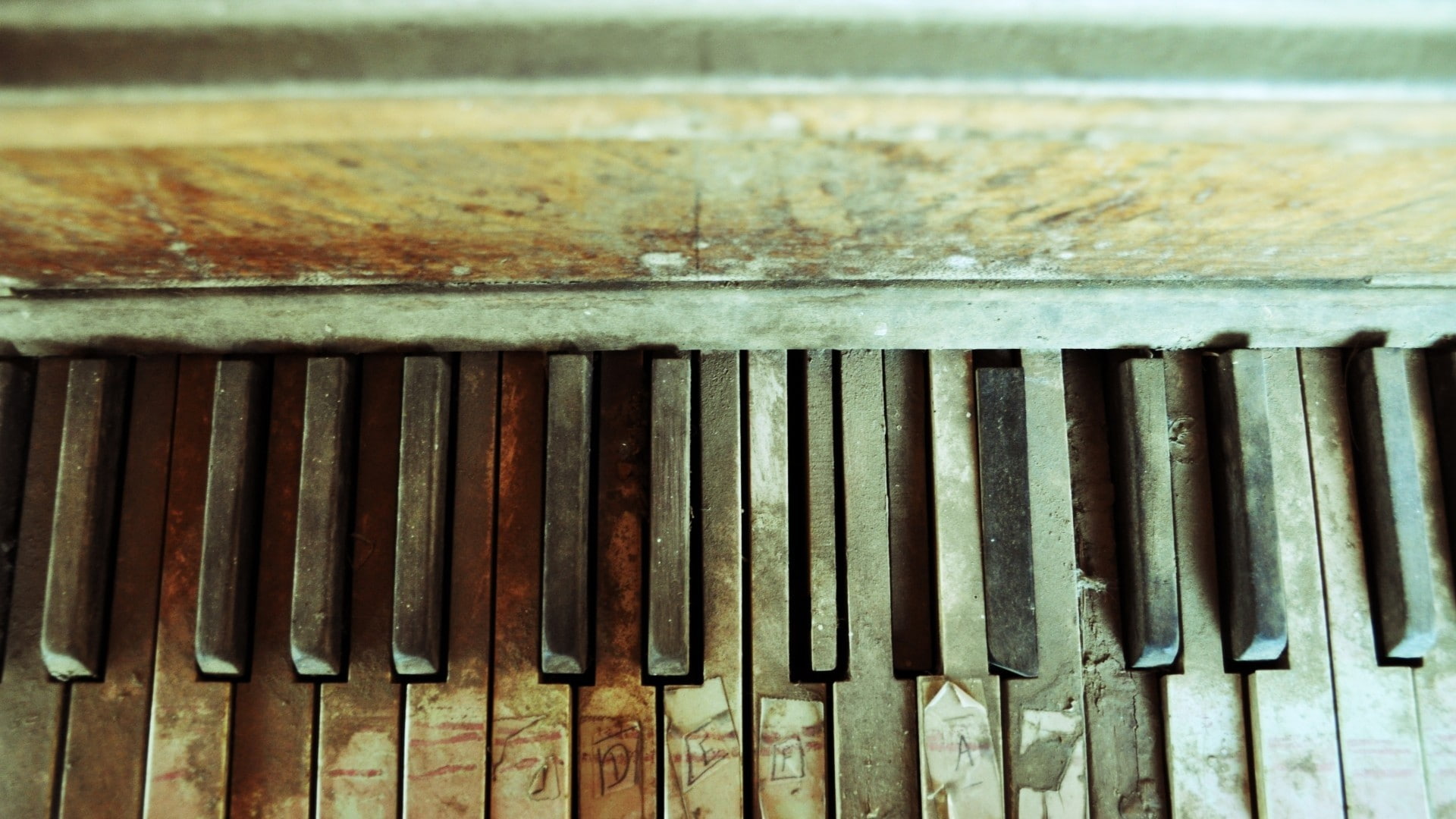 1080P, texture, abandoned, old, music, piano, HD Wallpaper