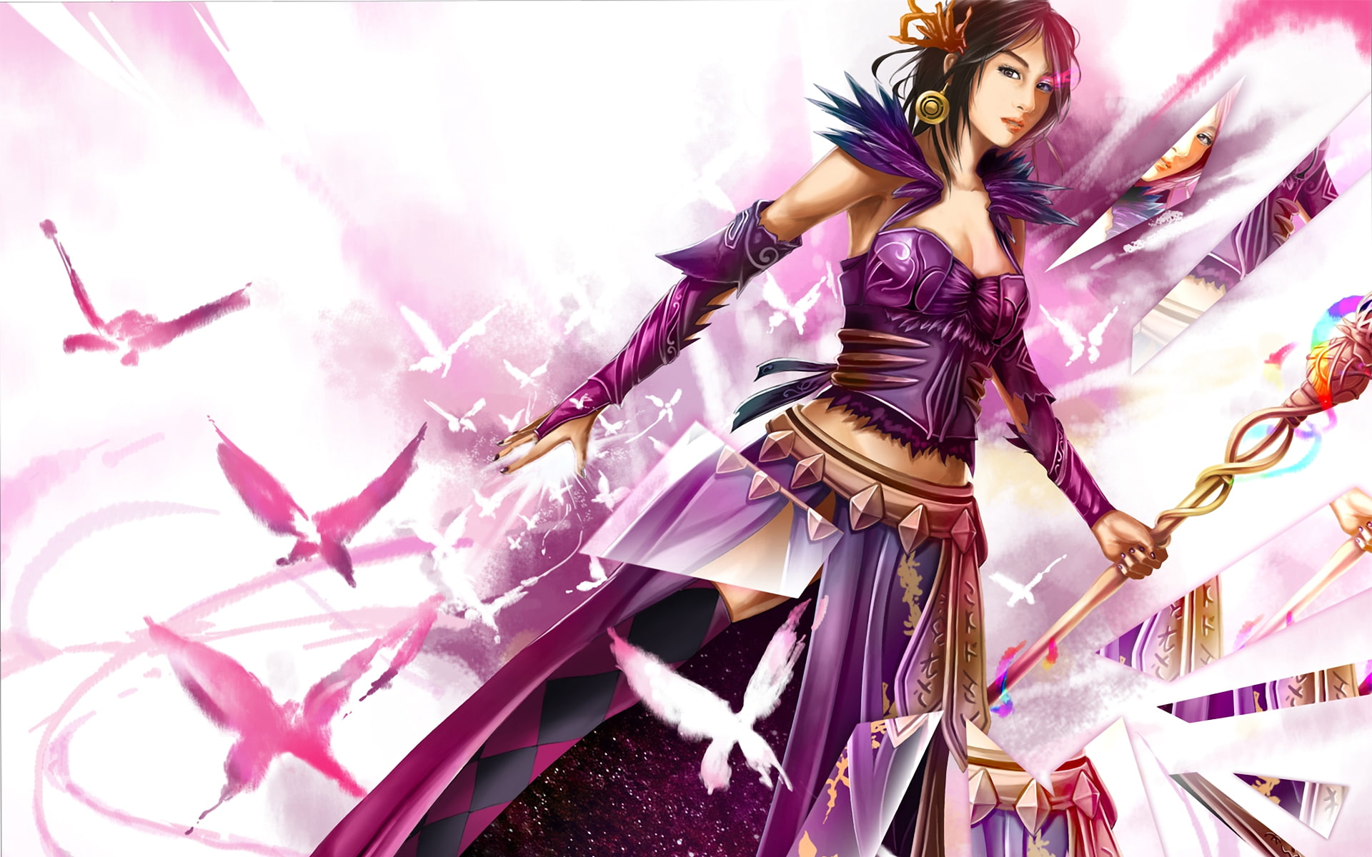 1080P, wars, girl, mirror, guild, bokeh, reflection, mesmer, fantasy, HD Wallpaper