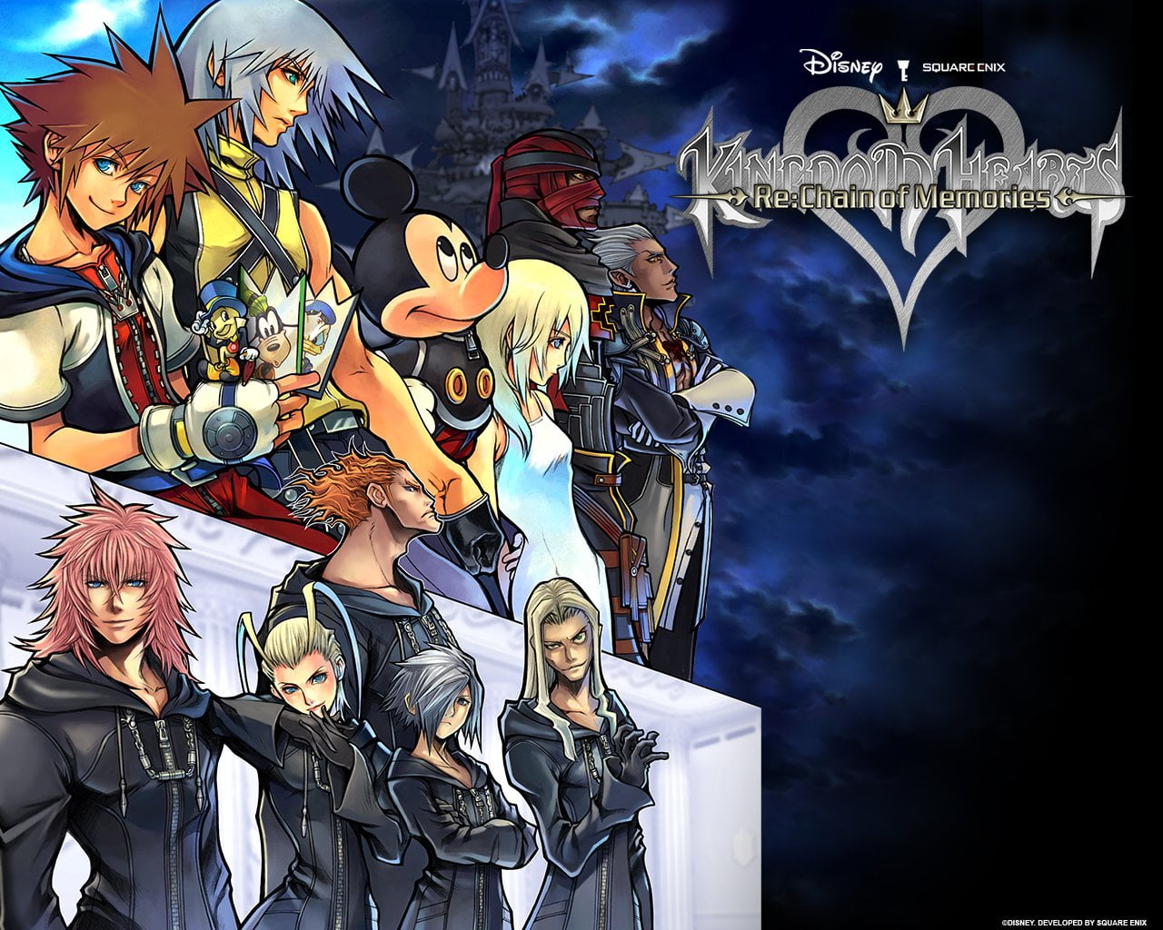art and craft, male likeness, outdoors, Naminé (Kingdom Hearts), Larxene (Kingdom Hearts), Kingdom Hearts Re:Chain of Memories, Riku (Kingdom Hearts), sky, HD Wallpaper