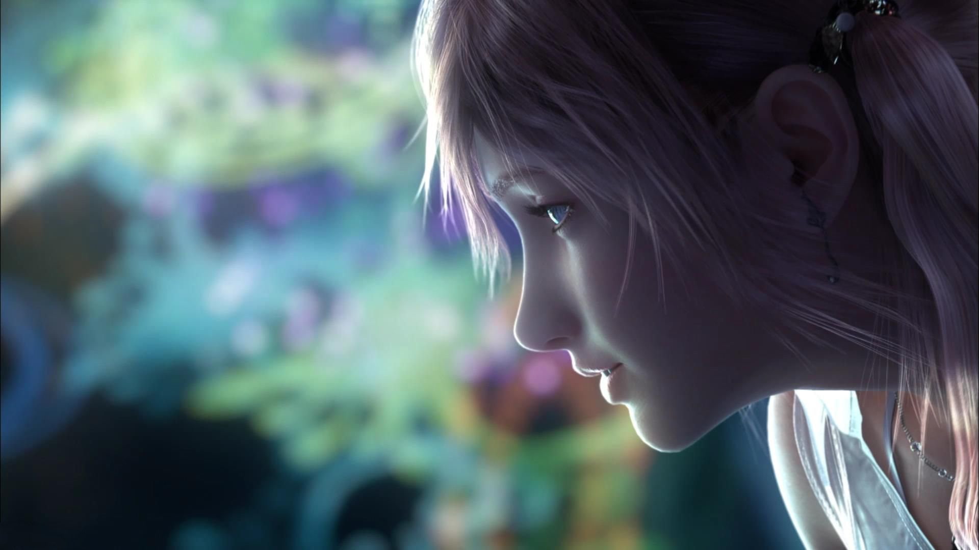 hair, beautiful woman, looking, Final Fantasy XIII, Serah Farron, adolescence, side view, young adult, girls, one person, close-up, 1080P, human face, HD Wallpaper