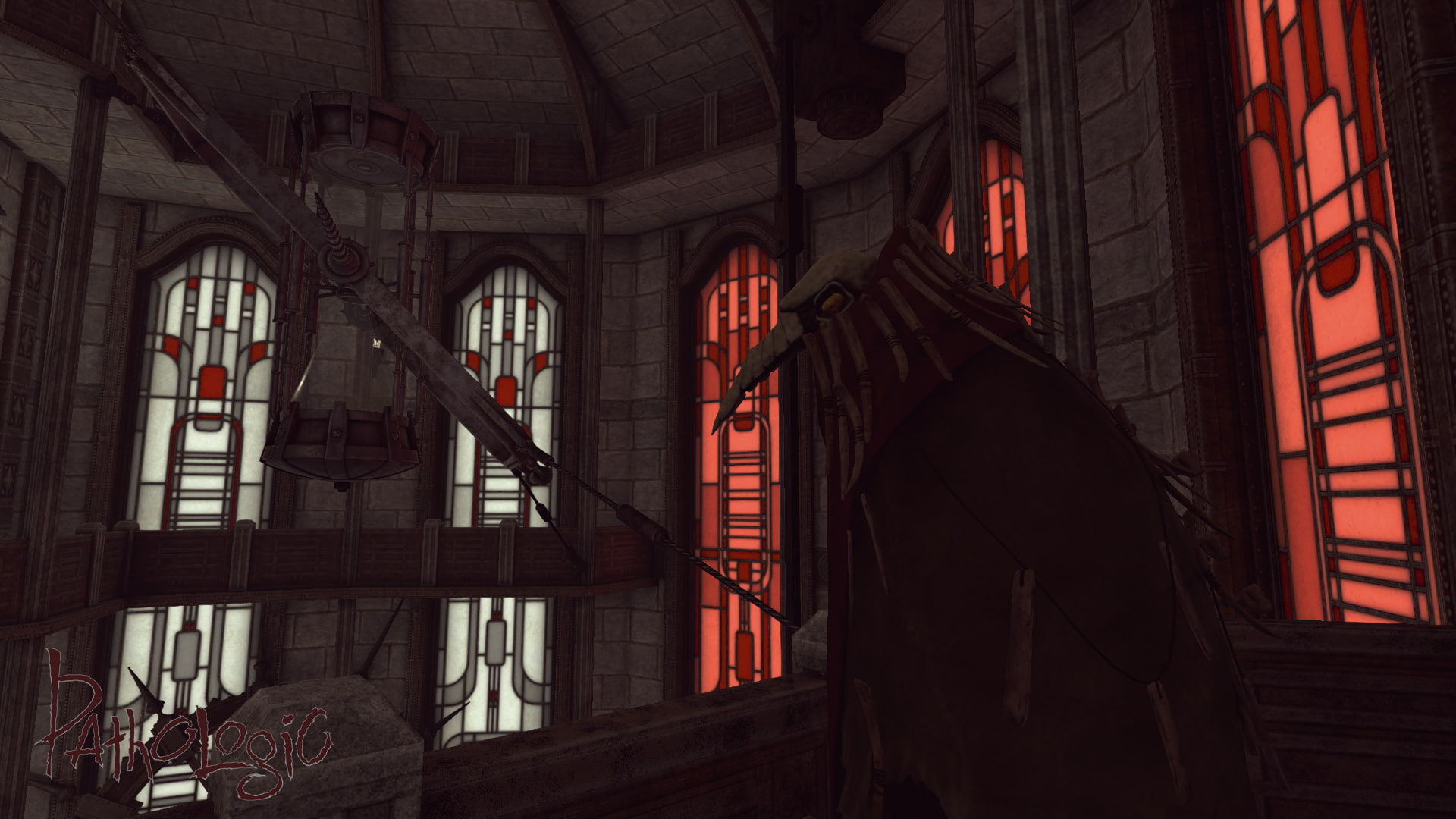 pathologic, glass - material, video games, railing, history, built structure, glass, window, staircase, 1080P, architecture, city, day, place of worship, HD Wallpaper