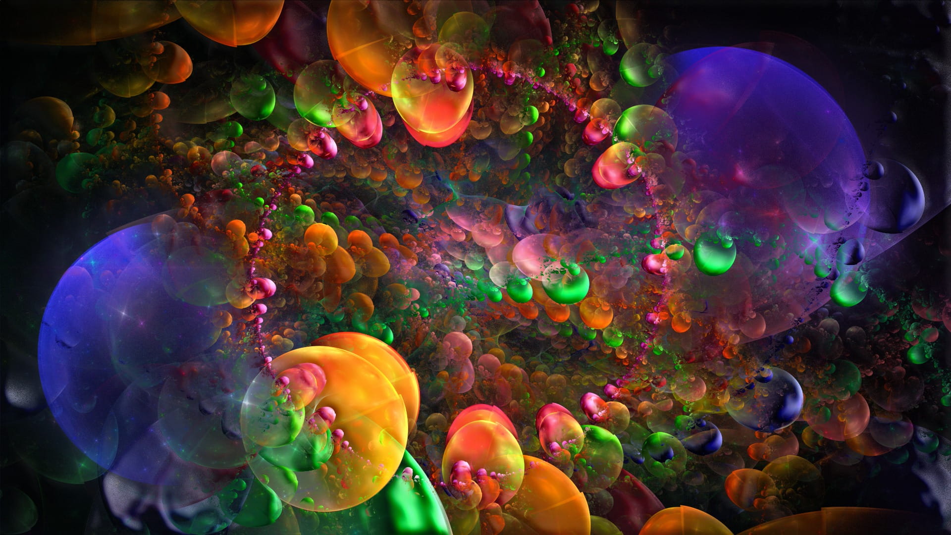 animal, water, underwater, sea life, large group of animals, green, digital art, animal themes, animals in the wild, cosmos, indoors, fractal, HD Wallpaper