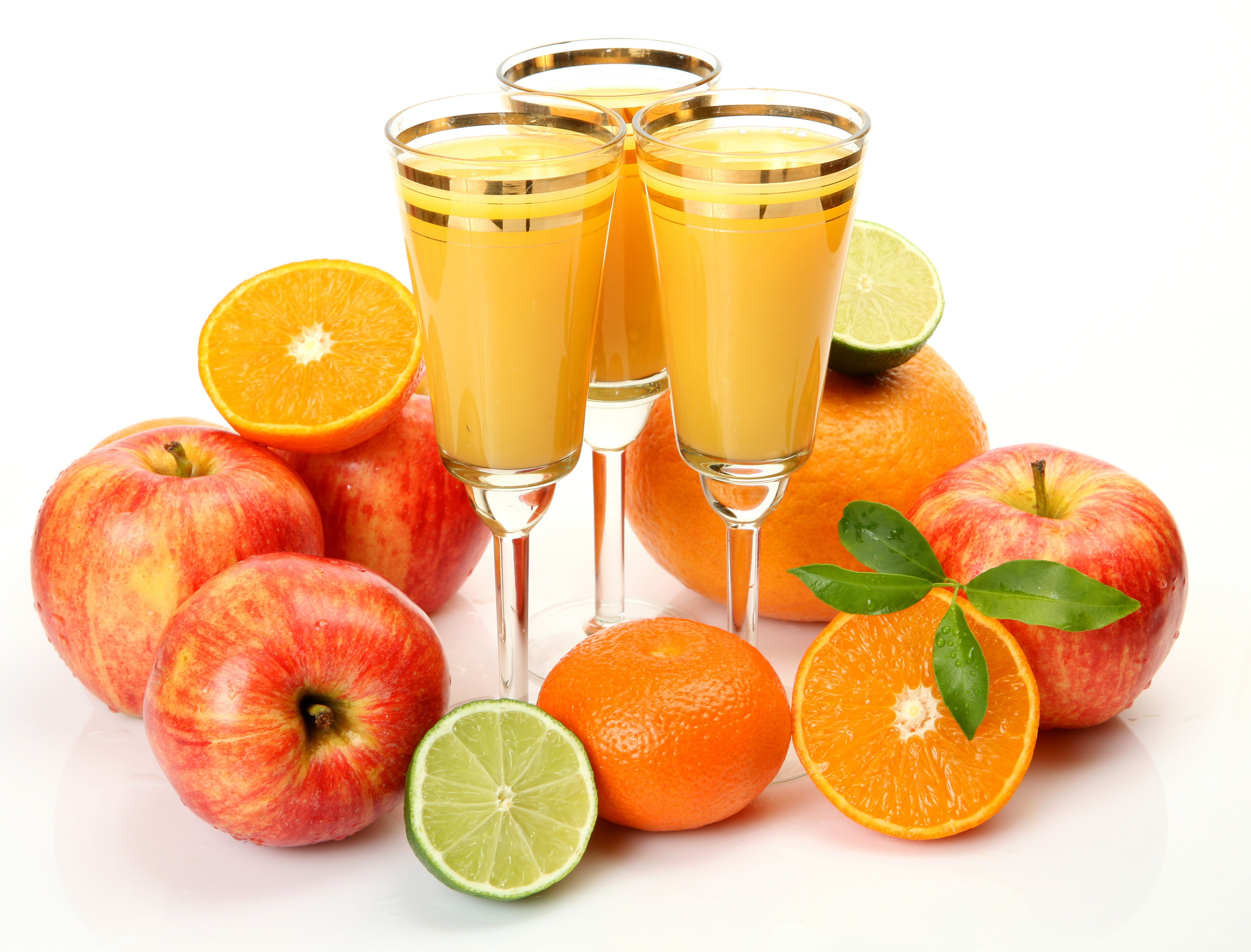 orange, orange color, no people, oranges, ripe, orange juice, cut out, 5K, drink, leaves, glasses, cocktail, food, orange - fruit, white background, healthy eating, HD Wallpaper