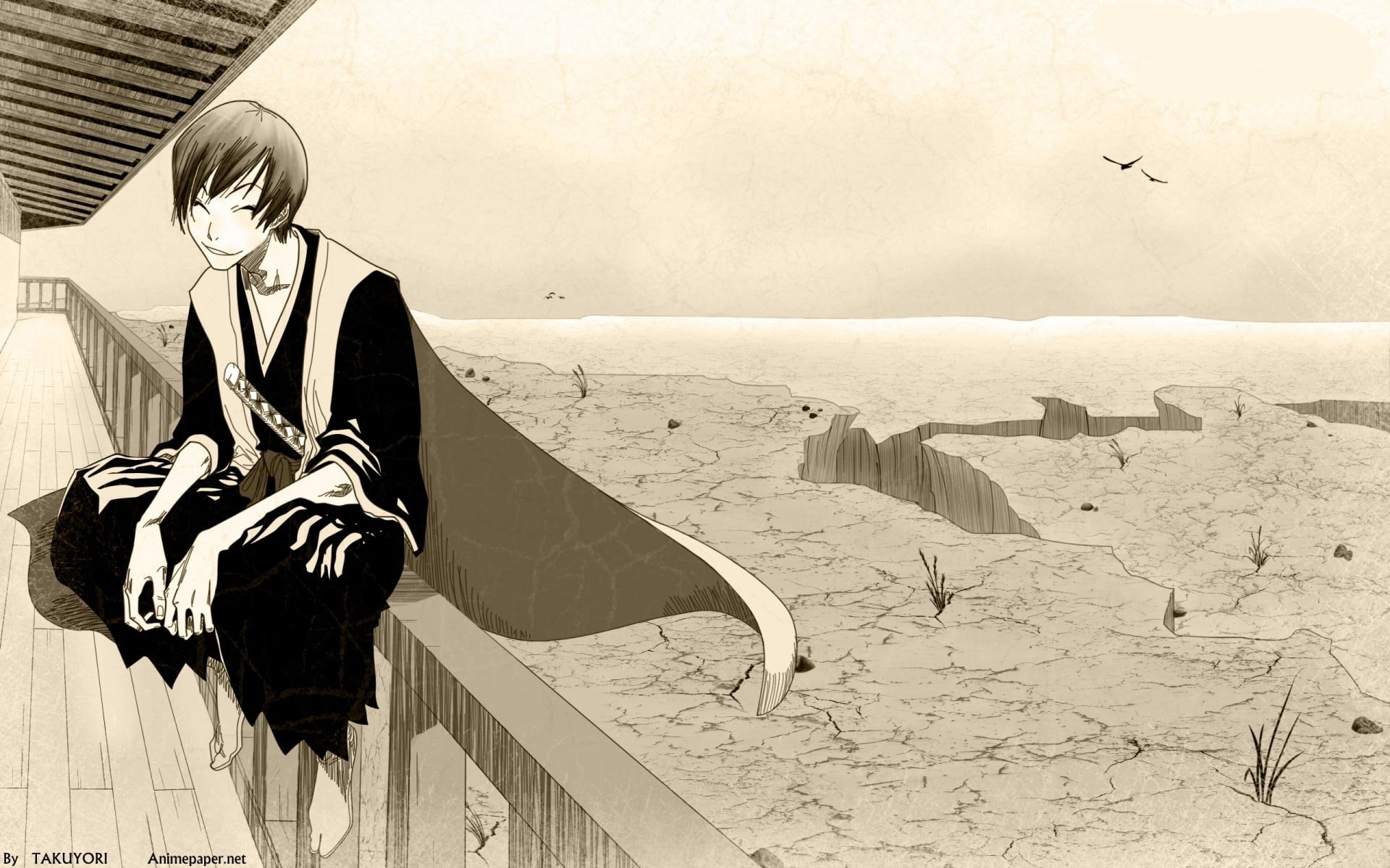 standing, anime boys, sky, day, lifestyles, full length, outdoors, Ichimaru Gin, leisure activity, anime, 1080P, sunlight, land, real people, clothing, HD Wallpaper