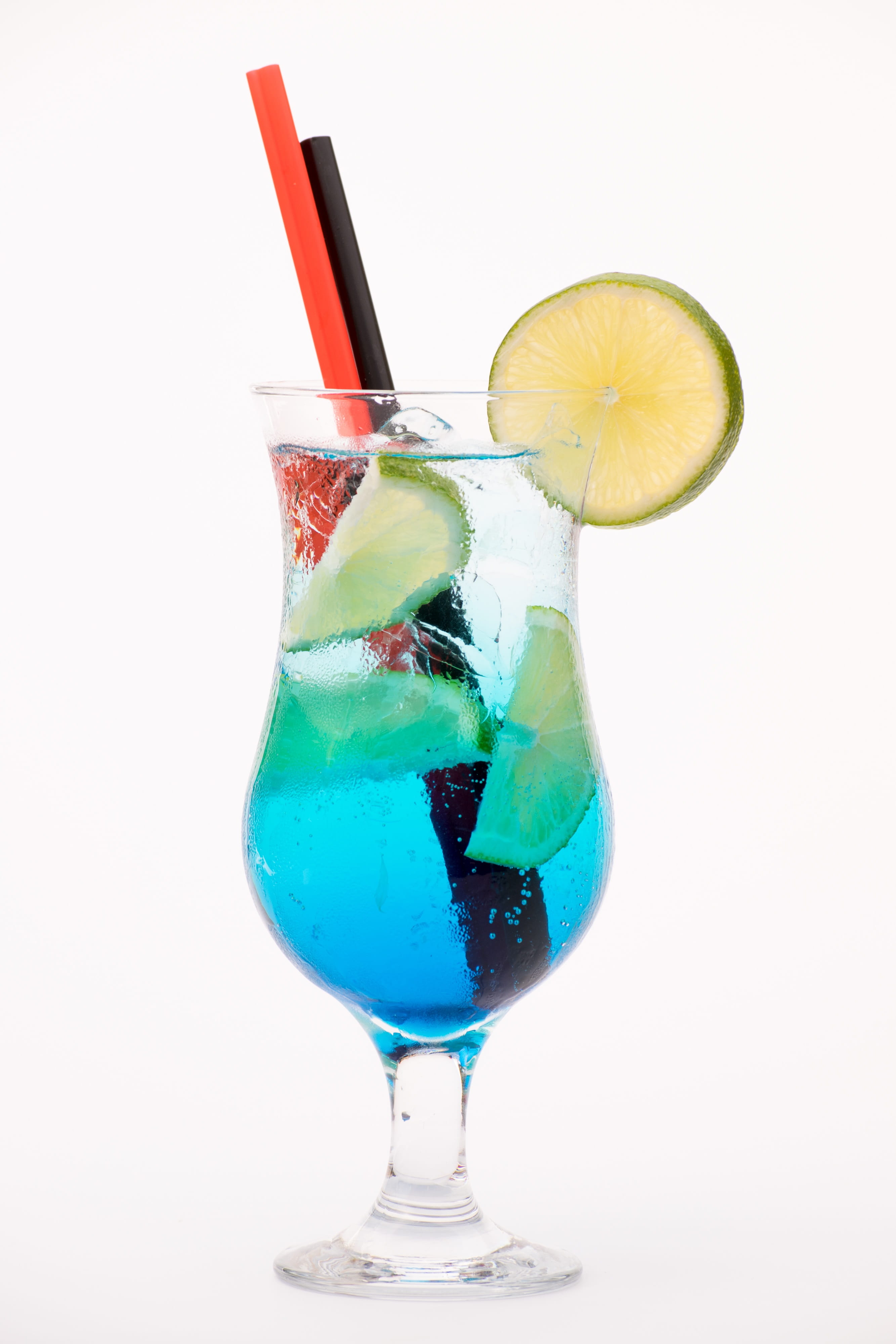 blue, glass, tropical drink, gin, liquid, studio shot, mojito, food, drink, citrus fruit, thirst, 4K, cold temperature, lemon, slice, lime, cut out, summer, Phone HD Wallpaper