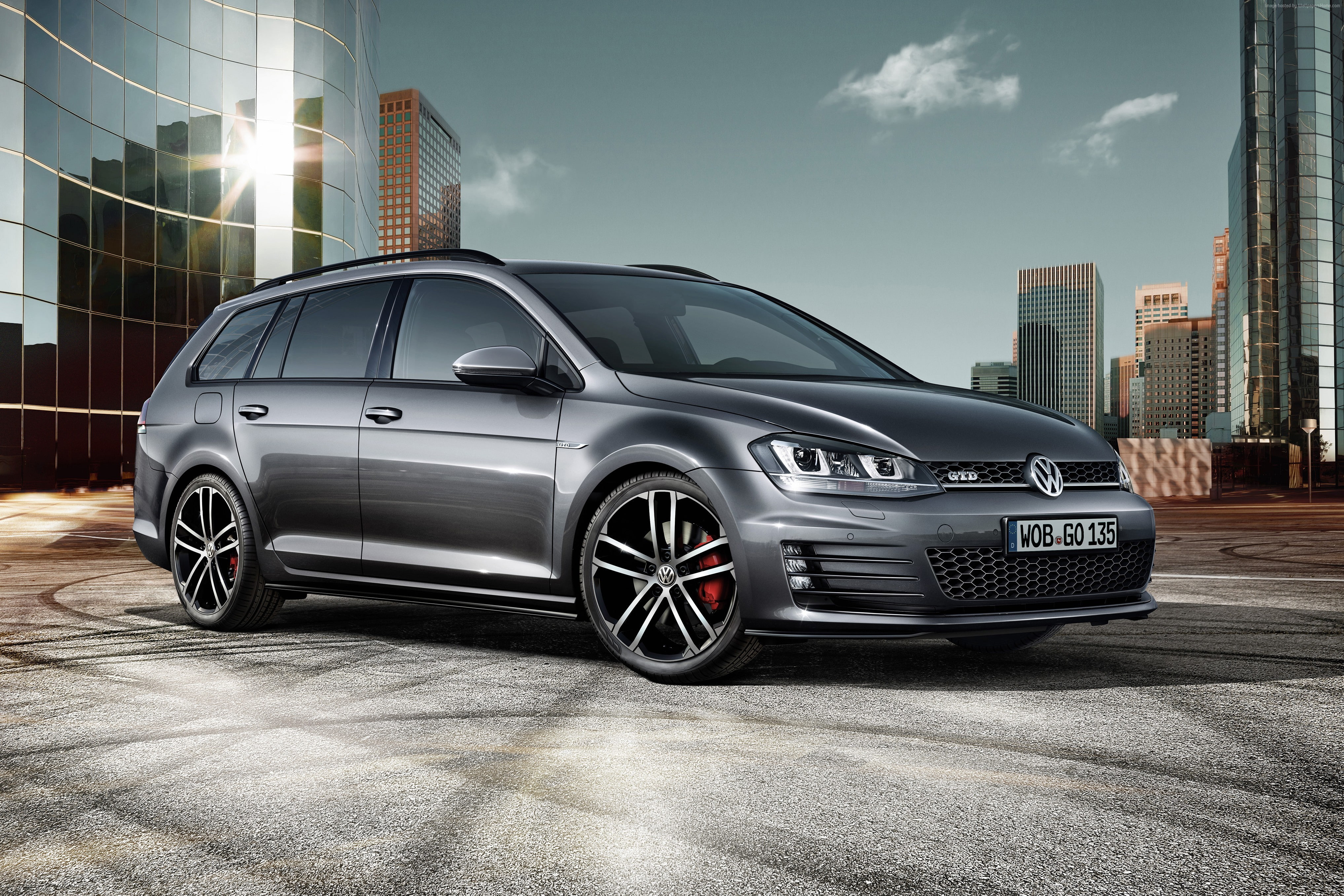 gray., hatchback, 4K, Volkswagen Golf GTD Variant, HD Wallpaper