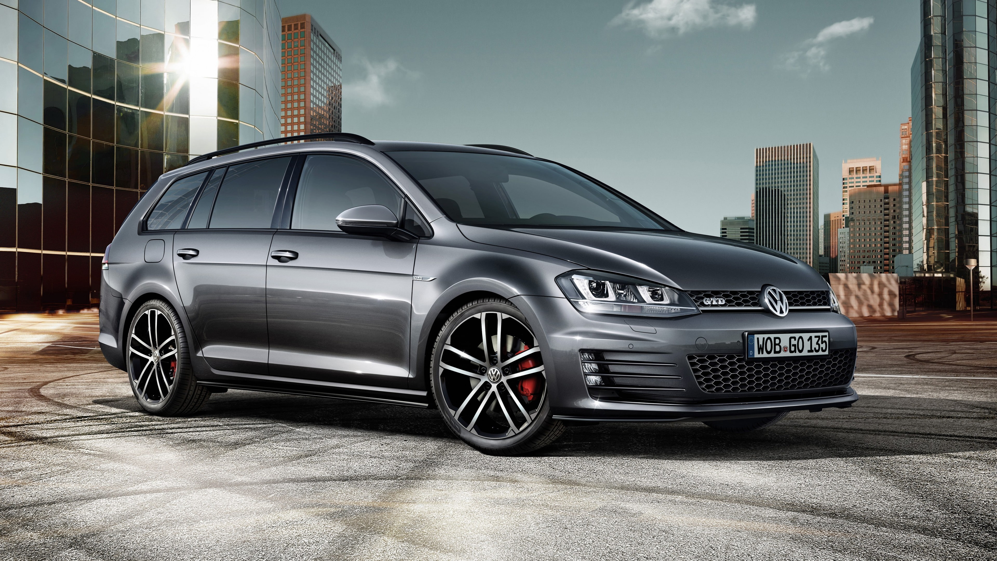 gray., hatchback, 4K, Volkswagen Golf GTD Variant, HD Wallpaper