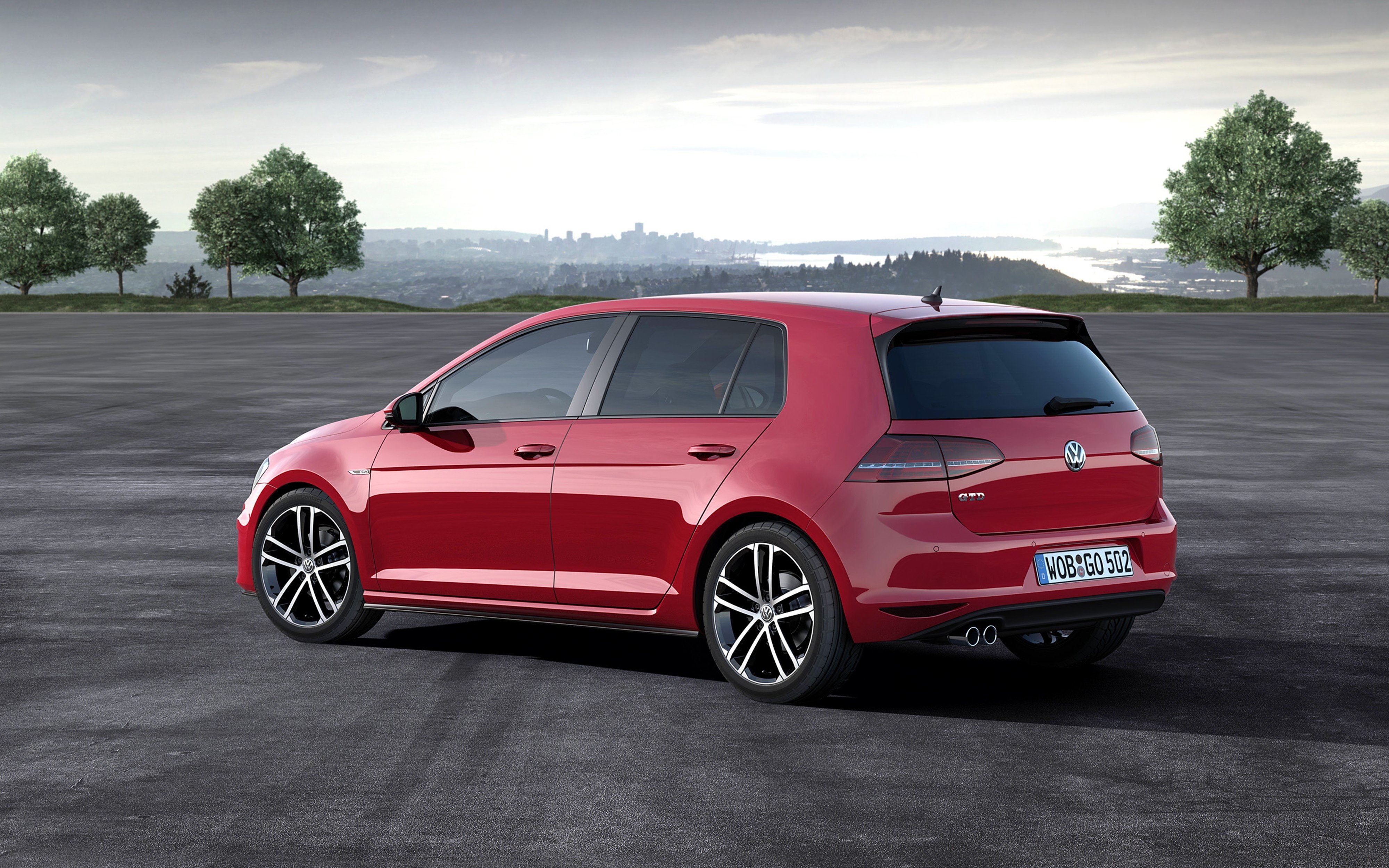 vehicle, germany, golf, 2014, 4000x2500, 4K, volkswagen, car, red, gtd, HD Wallpaper