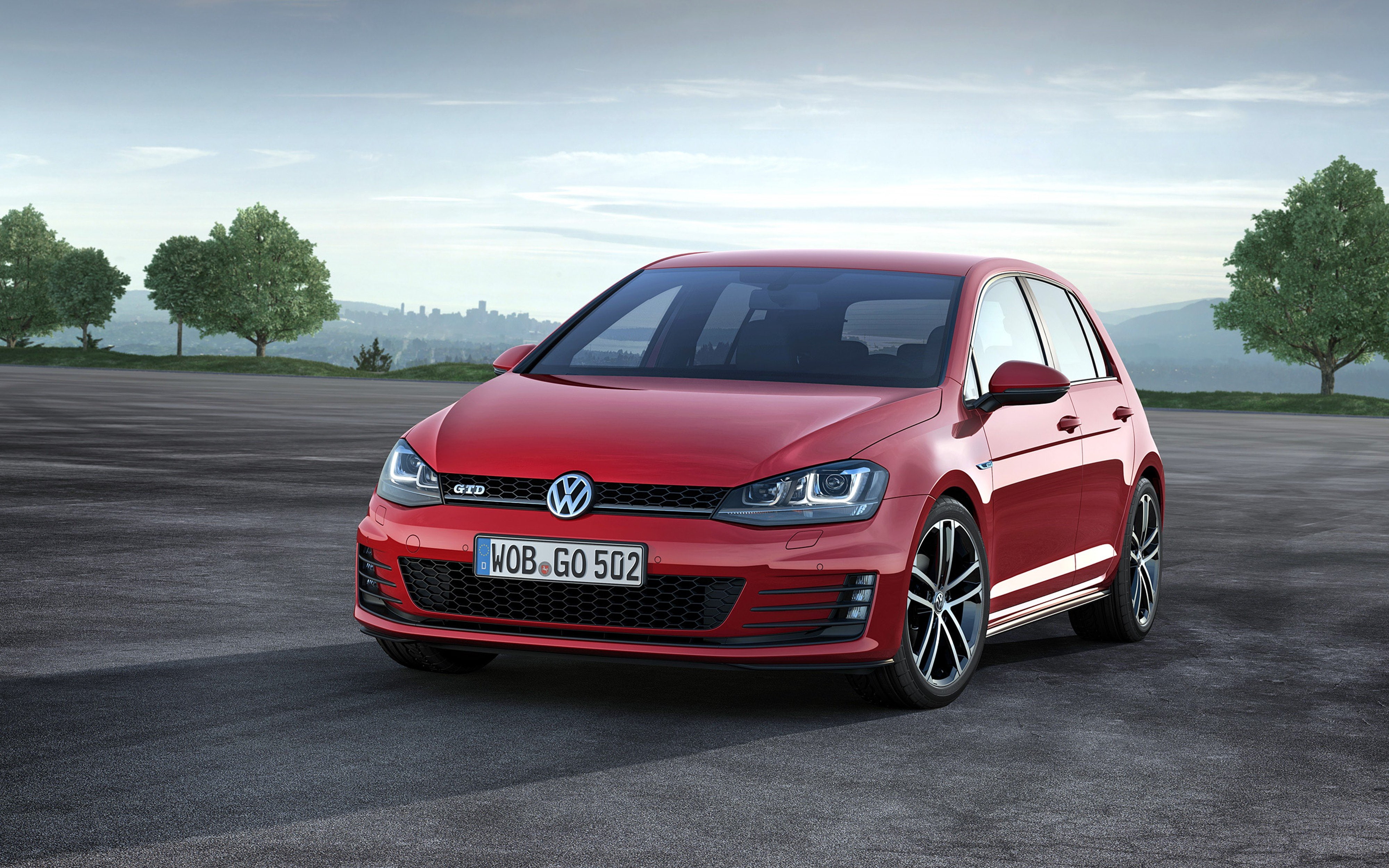 golf, 2014, 4K, gtd, car, 4000x2500, red, germany, volkswagen, vehicle, HD Wallpaper