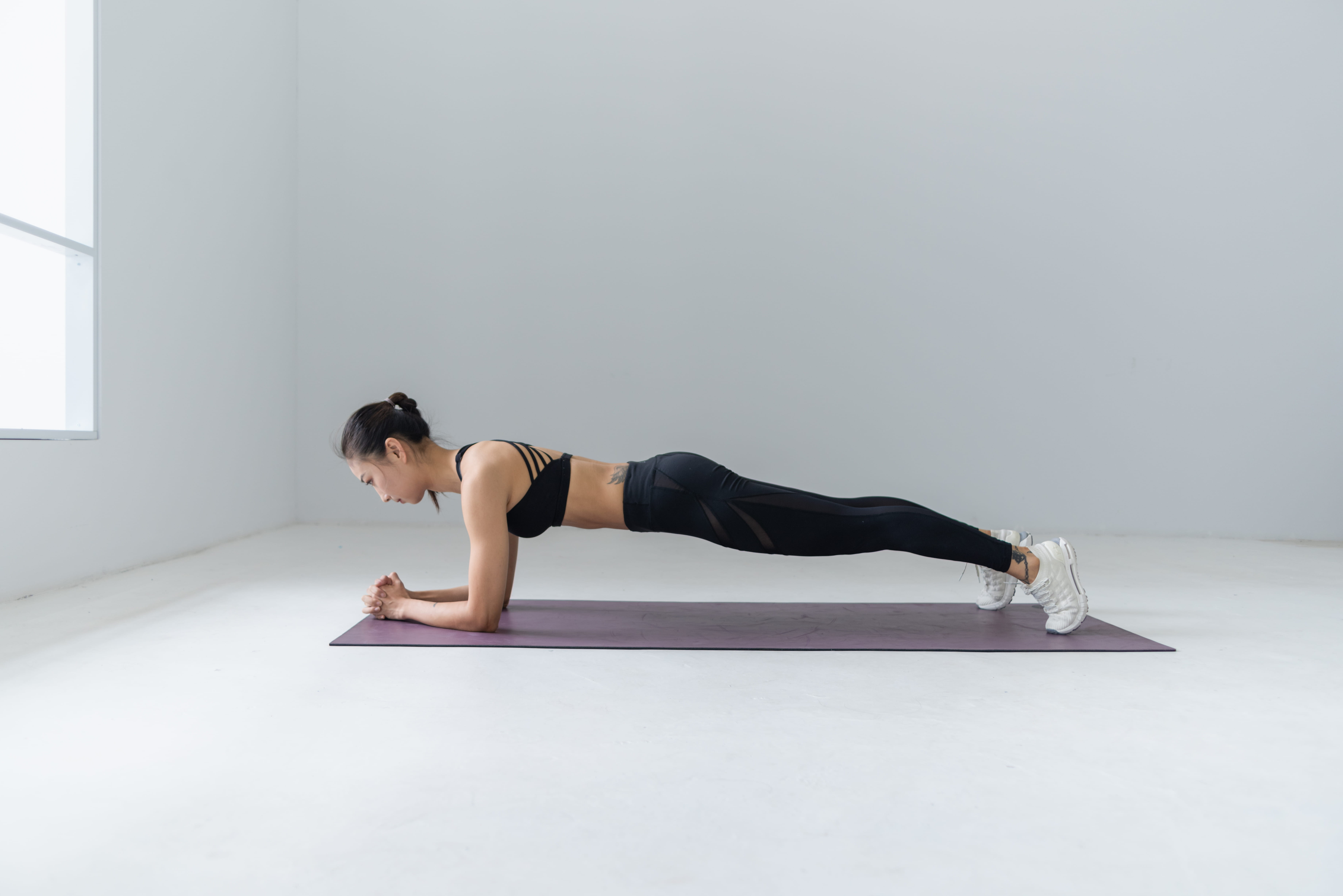 female, full length, one person, lifestyles, young women, stretching, photo, exercising, yoga, fitness, fit, indoors, 5K, women, profile view, yoga pose, HD Wallpaper