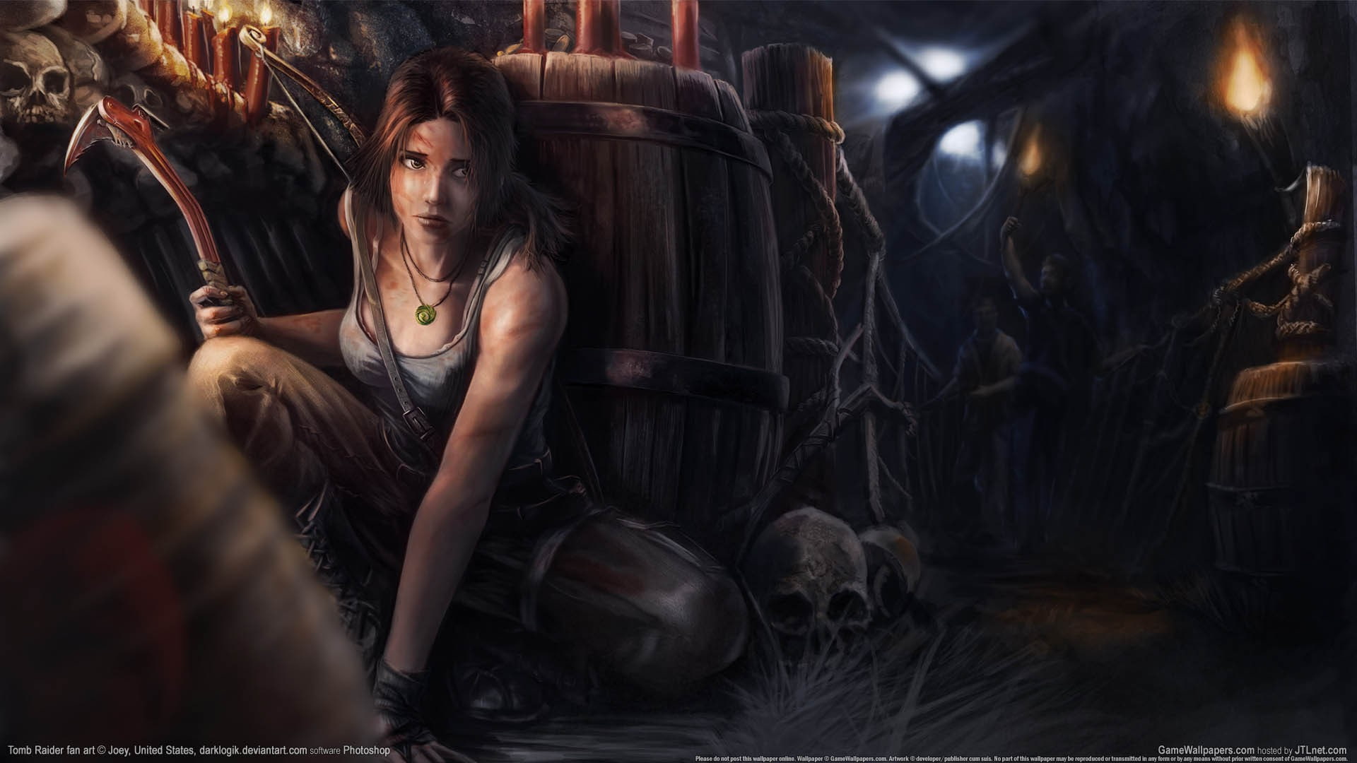 dark, adult, video games, beautiful woman, video game girls, young adult, contemplation, portrait, looking, looking away, artwork, young women, Tomb Raider, HD Wallpaper