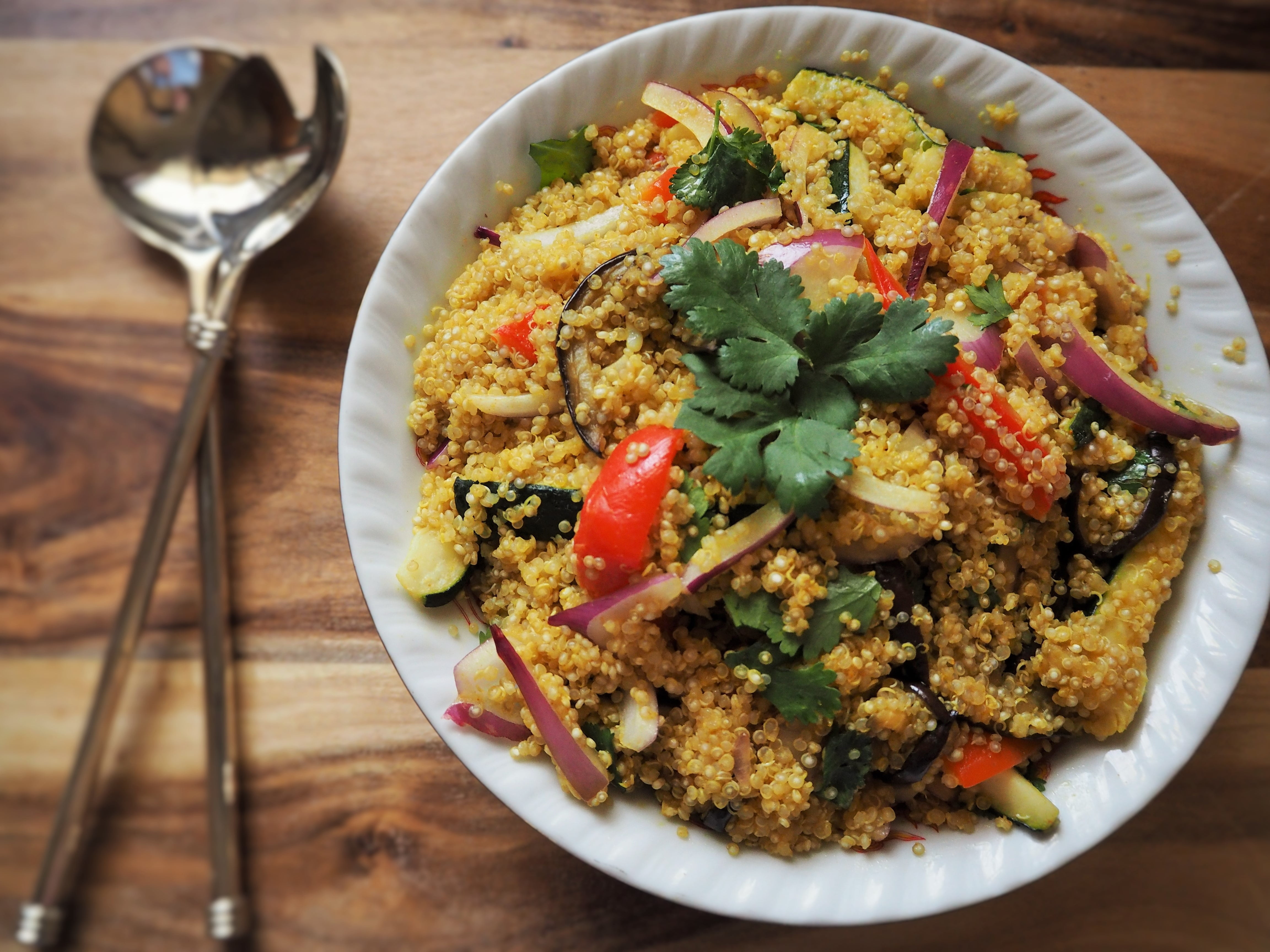 healthy eating, ready-to-eat, meal, plate, high angle view, dinner, quinoa, kitchen utensil, serving size, parsley, food, wellbeing, table, close-up, herb, HD Wallpaper