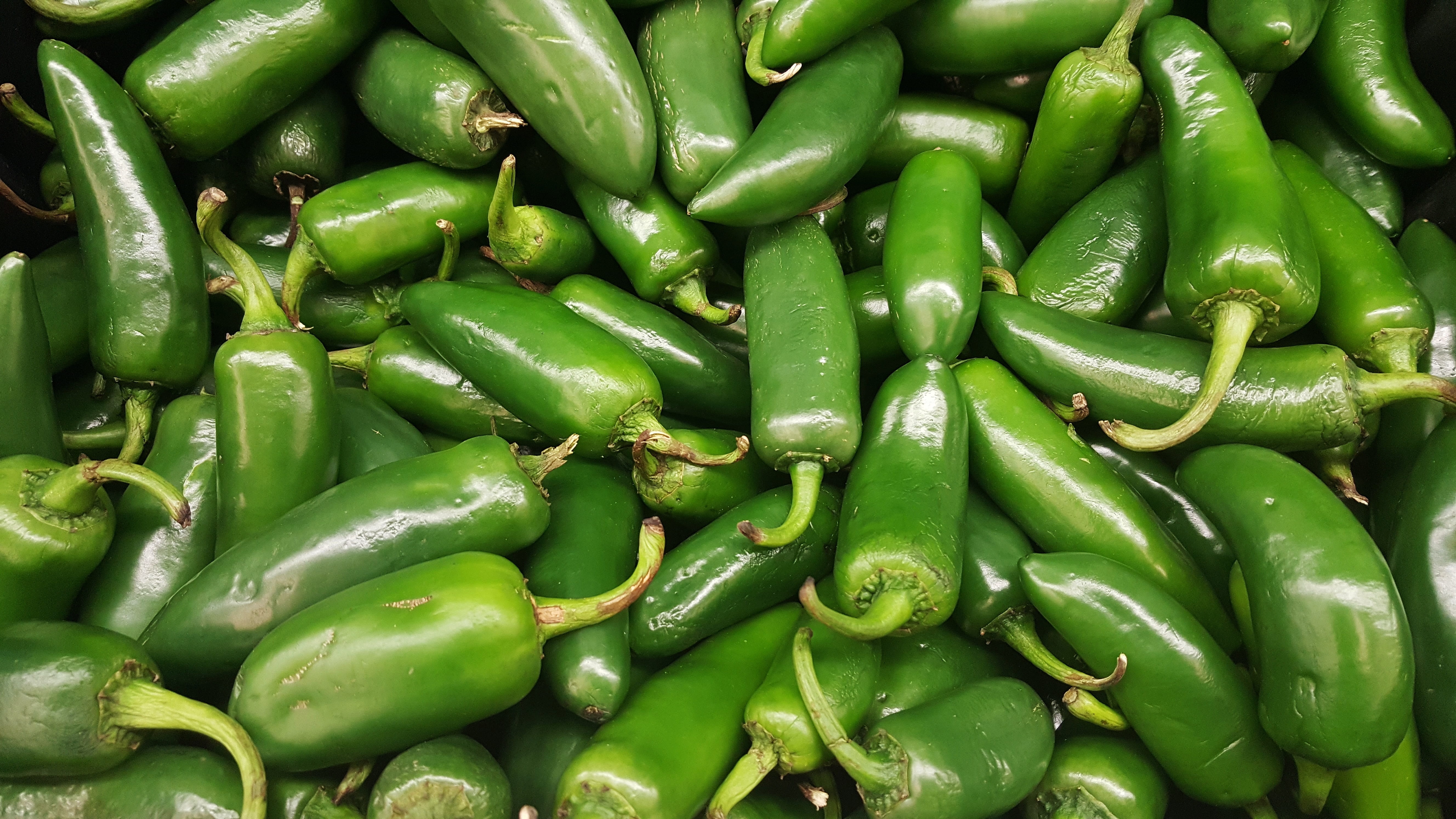 pepper, large group of objects, full frame, no people, 5K, vegetable, directly above, bunch, grocery, scoville units, freshness, green chili pepper, peppers, HD Wallpaper