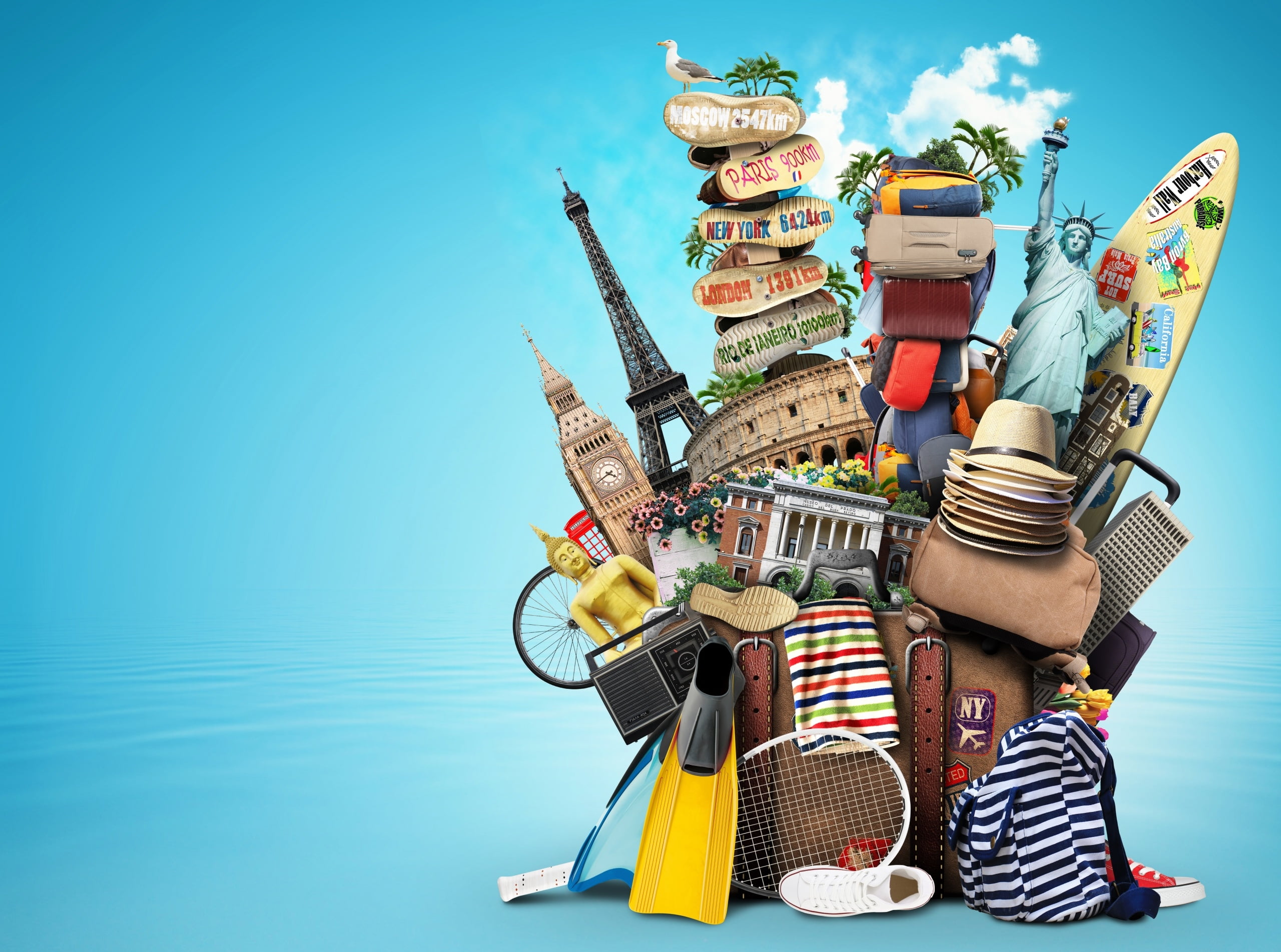 hat, craft, vara, outdoors, creativity, summer, stack, art and craft, colored background, toy, representation, no people, water, blue, multi colored, day, HD Wallpaper
