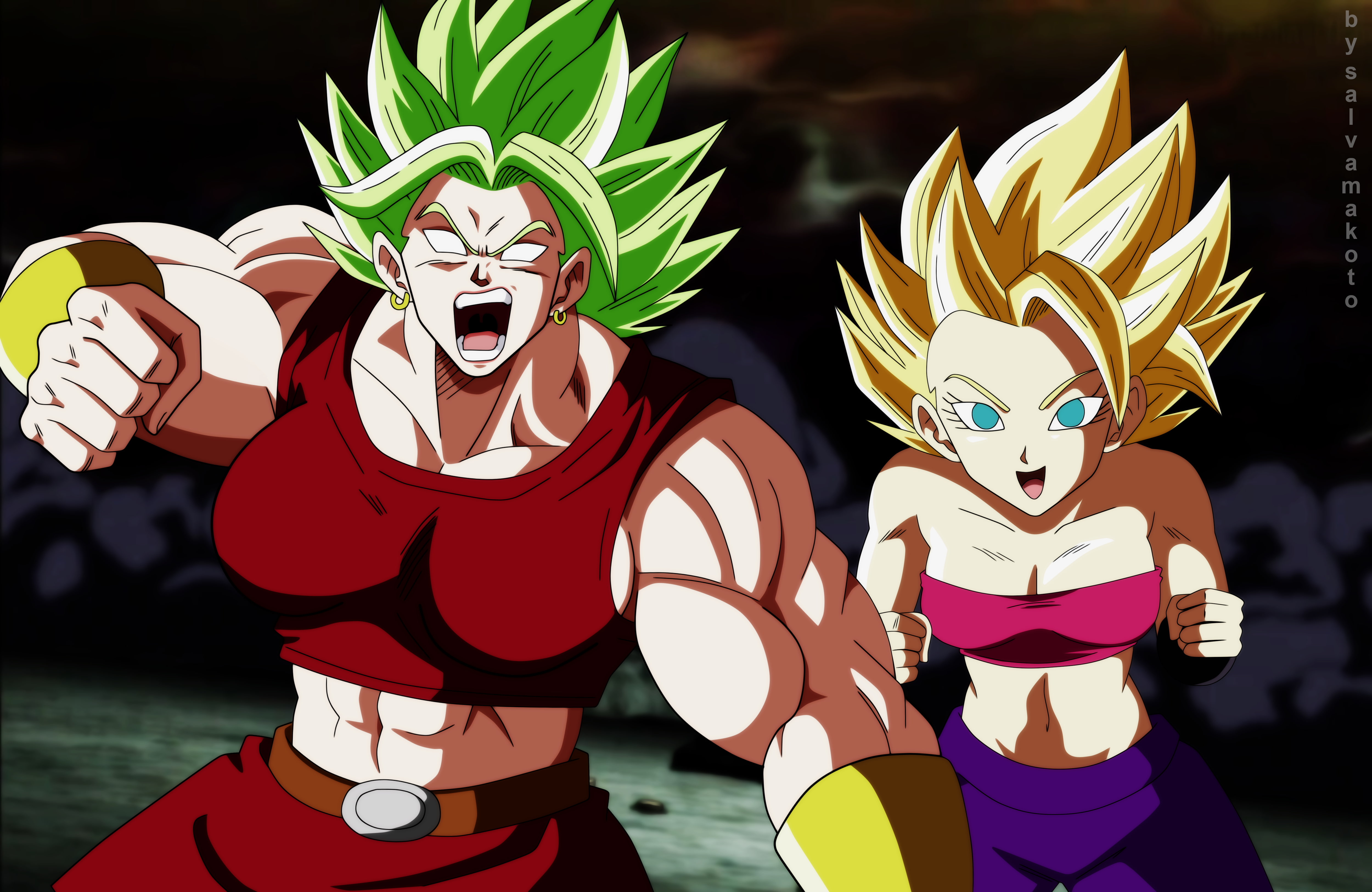 4K, Kale (Dragon Ball), Caulifla (Dragon Ball), Dragon Ball, Dragon Ball Super, HD Wallpaper