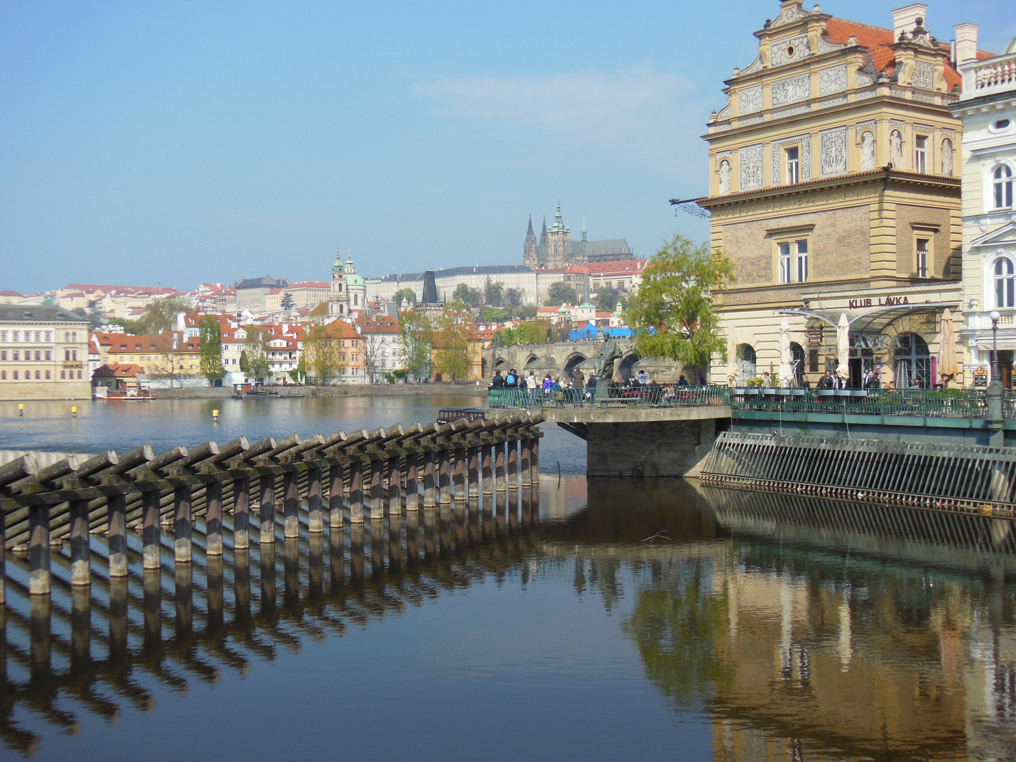 day, prague castle, religion, moldova, city, building, waterfront, prague, czech republic, water, crowd, sky, building exterior, built structure, place of worship, HD Wallpaper