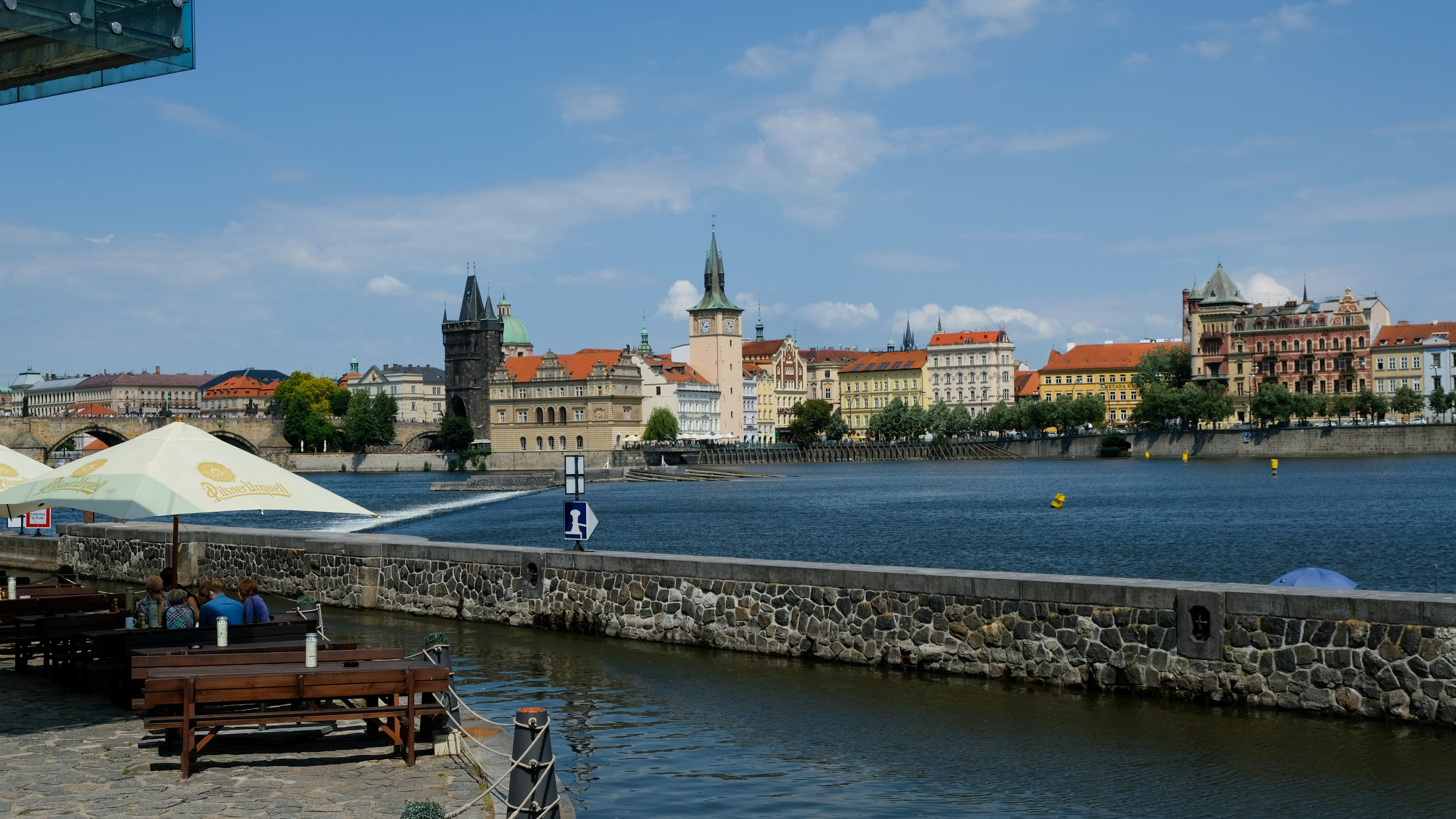 river, sky, cloud - sky, bridge, old town, spirituality, czech republic, place of worship, moldova, built structure, water, architecture, travel, day, praha, HD Wallpaper