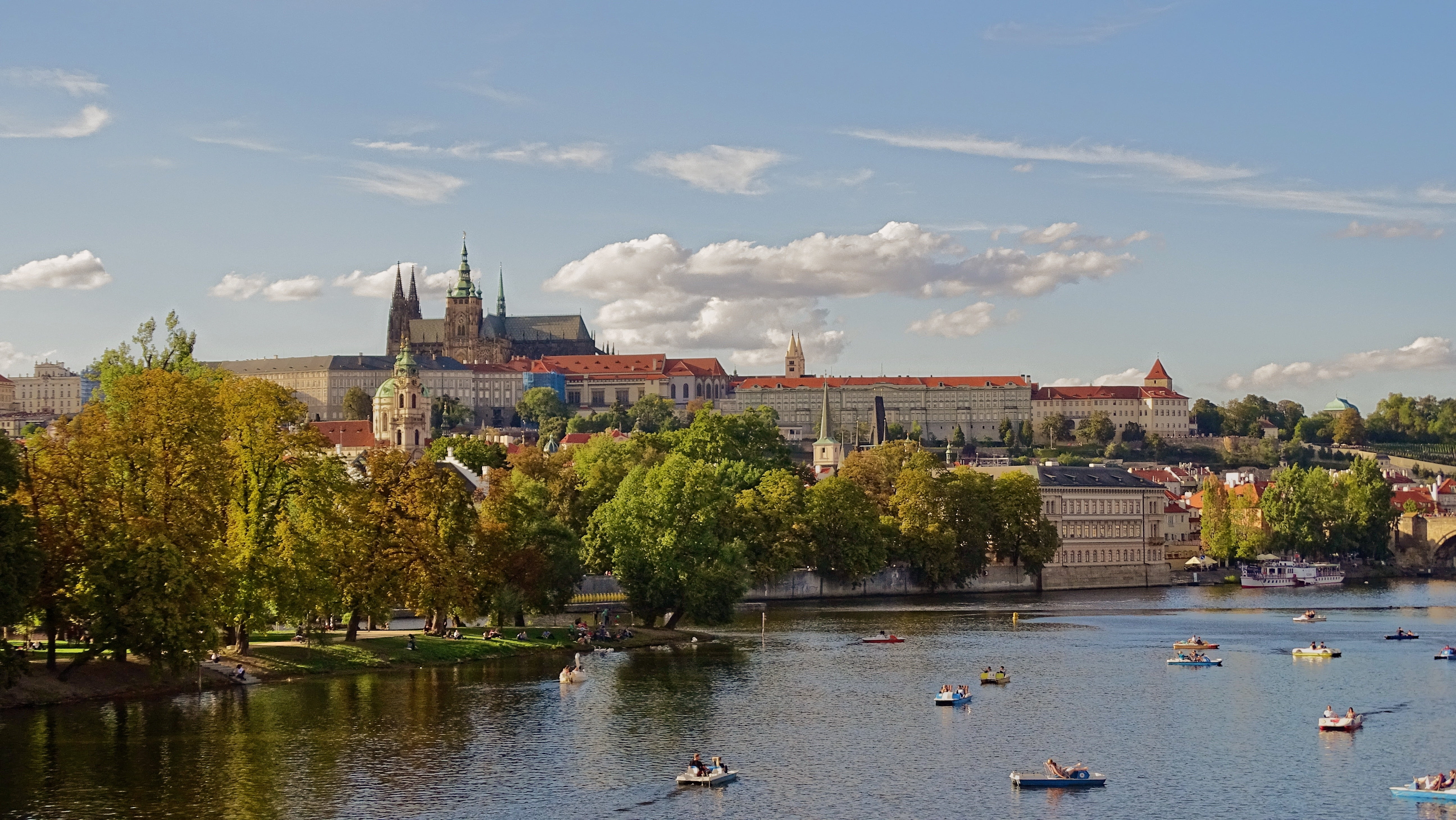 no people, building, nautical vessel, outdoors, prague, plant, transportation, travel destinations, 5K, architecture, cloud - sky, historically, river, HD Wallpaper