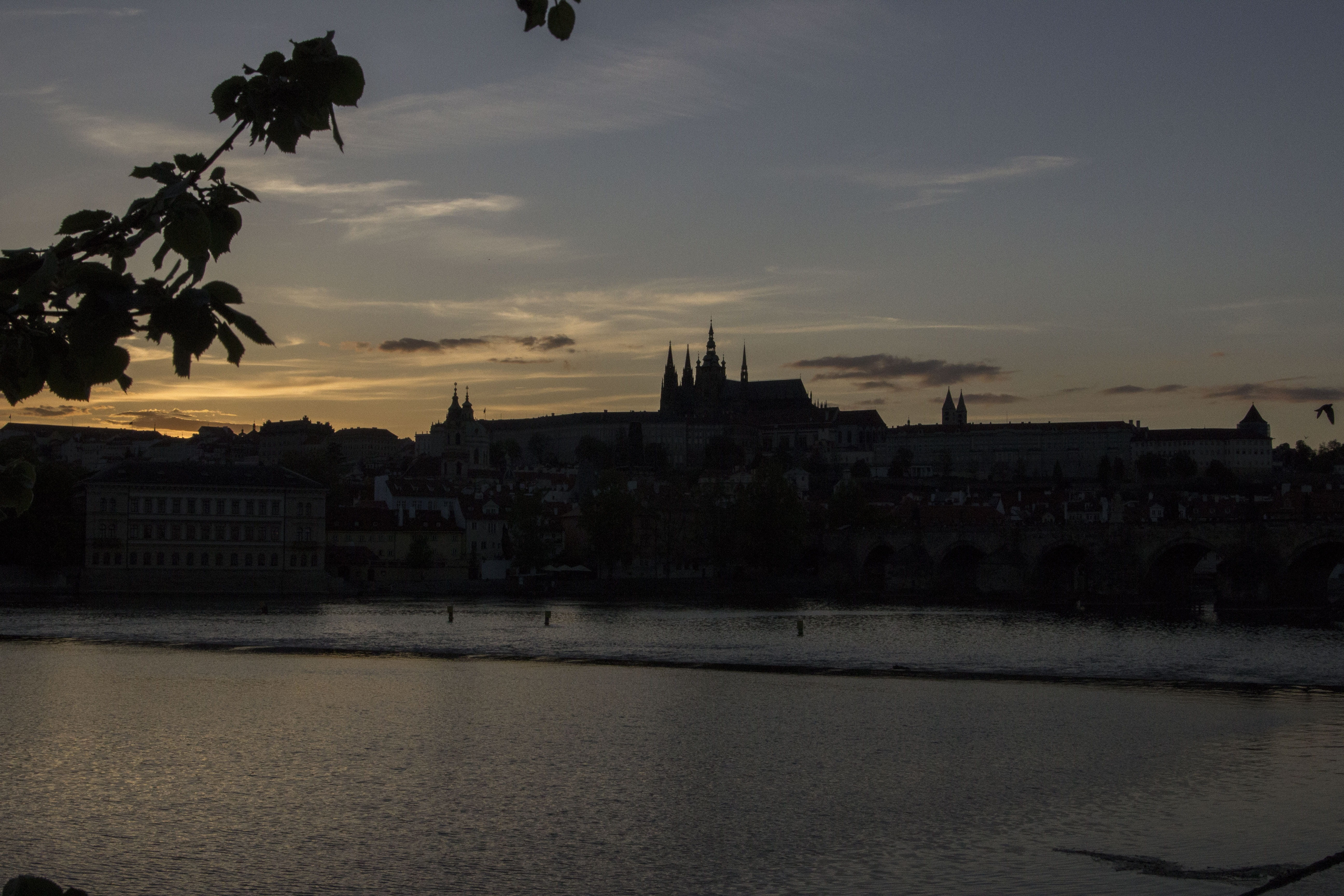 waterfront, no people, outdoors, building, spire, sunset, travel destinations, prague, 5K, travel, historic center, built structure, moldova, sky, buildings, HD Wallpaper