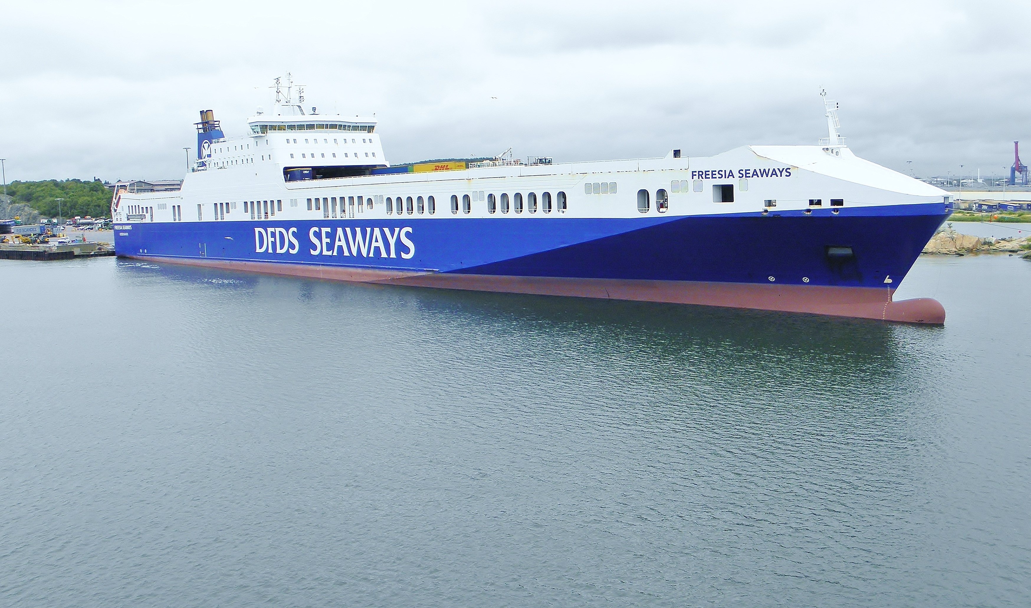 travel, leaving, denmark, cruise, seaways, western script, ship, cloud - sky, passenger craft, freighter, nature, 2K, cruise ship, sea, day, sky, text, HD Wallpaper