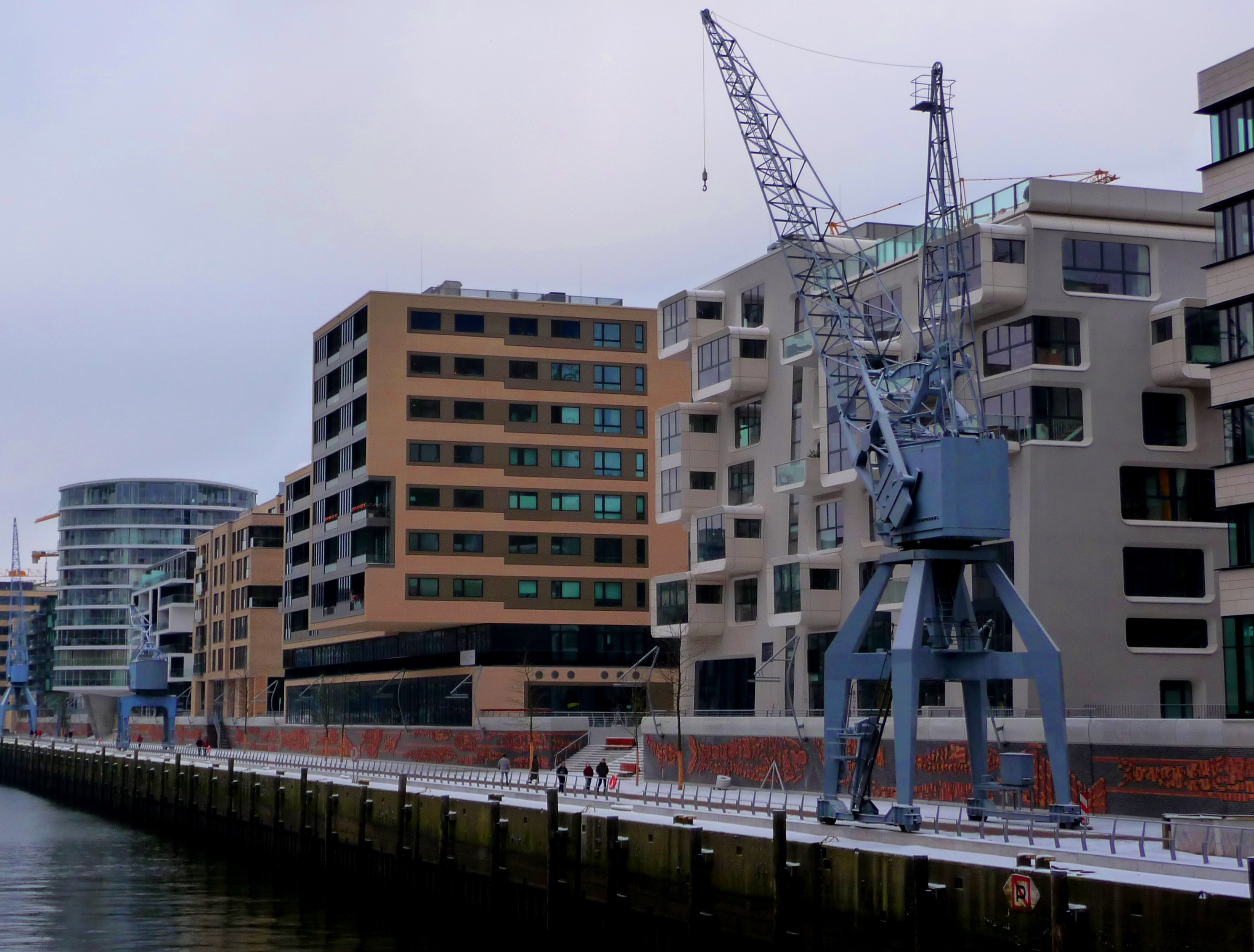 warehouse, no people, maritime, cold, office building exterior, frachtschiff, 2K, hamburg, building, transport, mode of transportation, outdoors, harbour city, HD Wallpaper