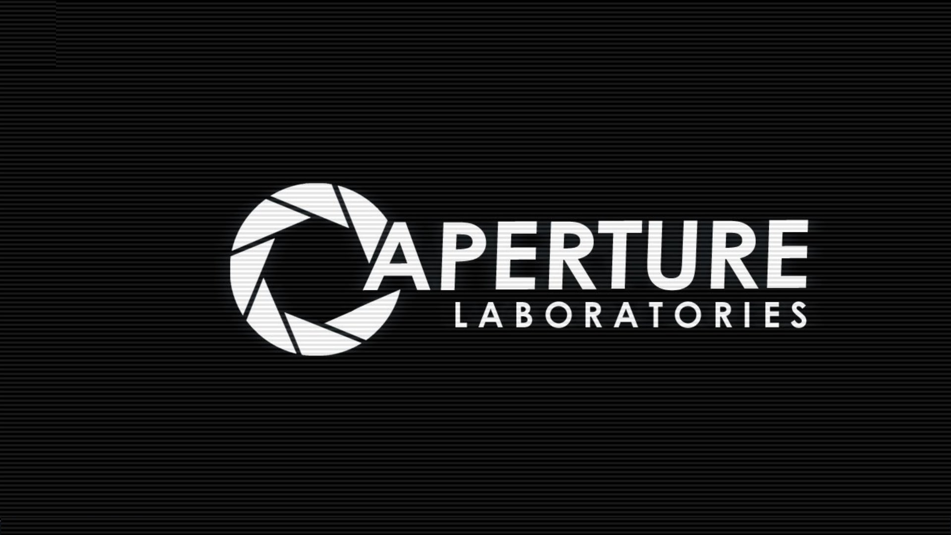 video games, portal, logo, laboratories, hd, 1080P, black, aperture, HD Wallpaper