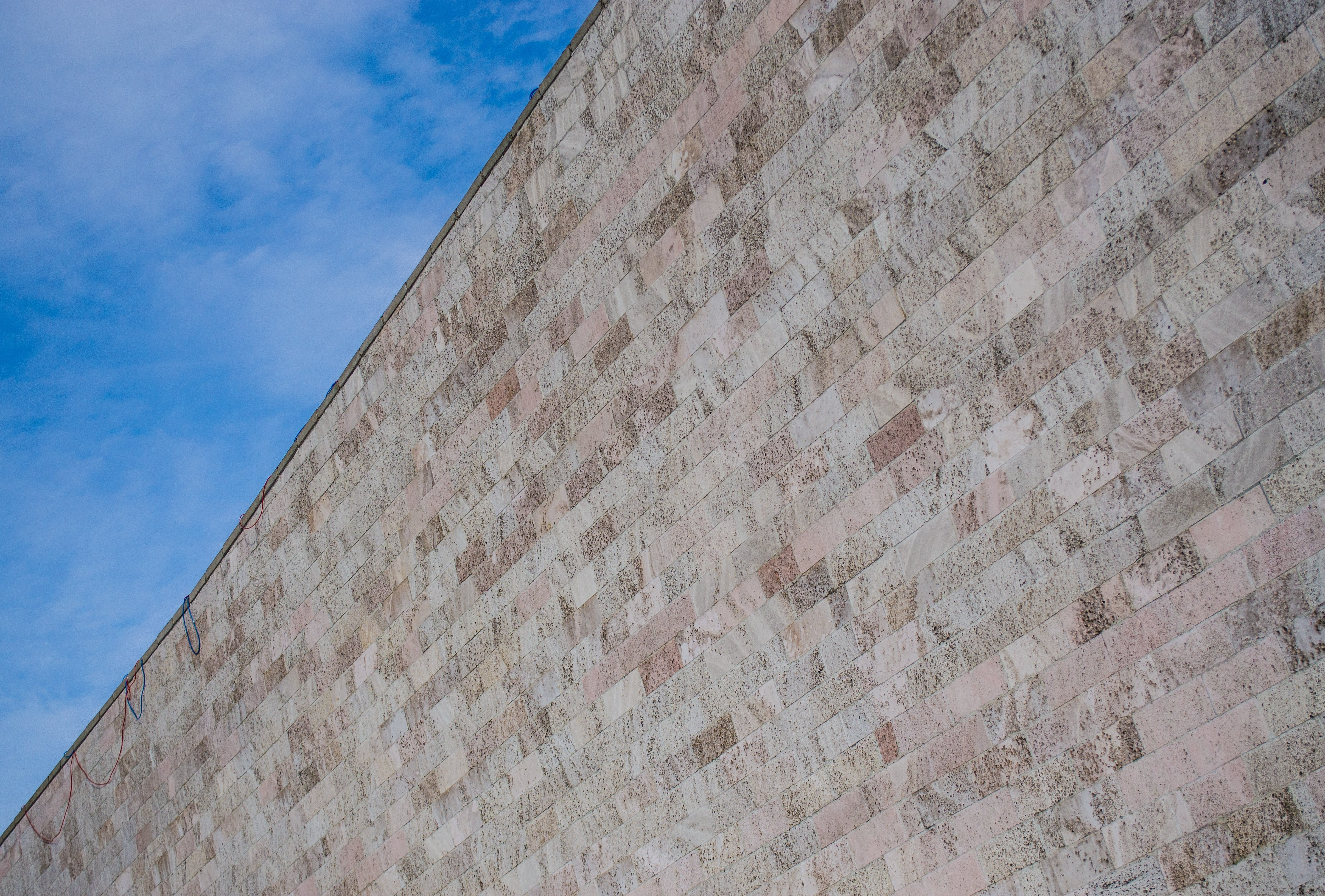 privacy, building exterior, exterior, defense, fence, day, sky, construct, nature, building, construction, cloud - sky, bricks, weathered, pattern, geometric, HD Wallpaper