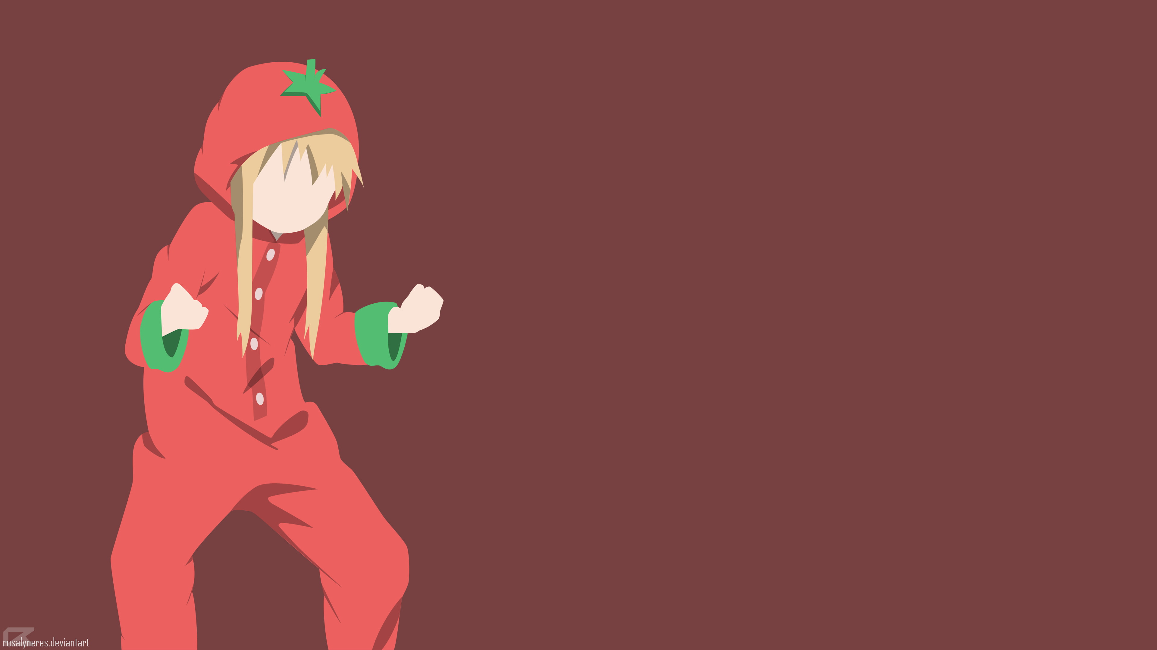 Yuru Yuri, minimalism, tomatoes, Toshinou Kyouko, 4K, HD Wallpaper