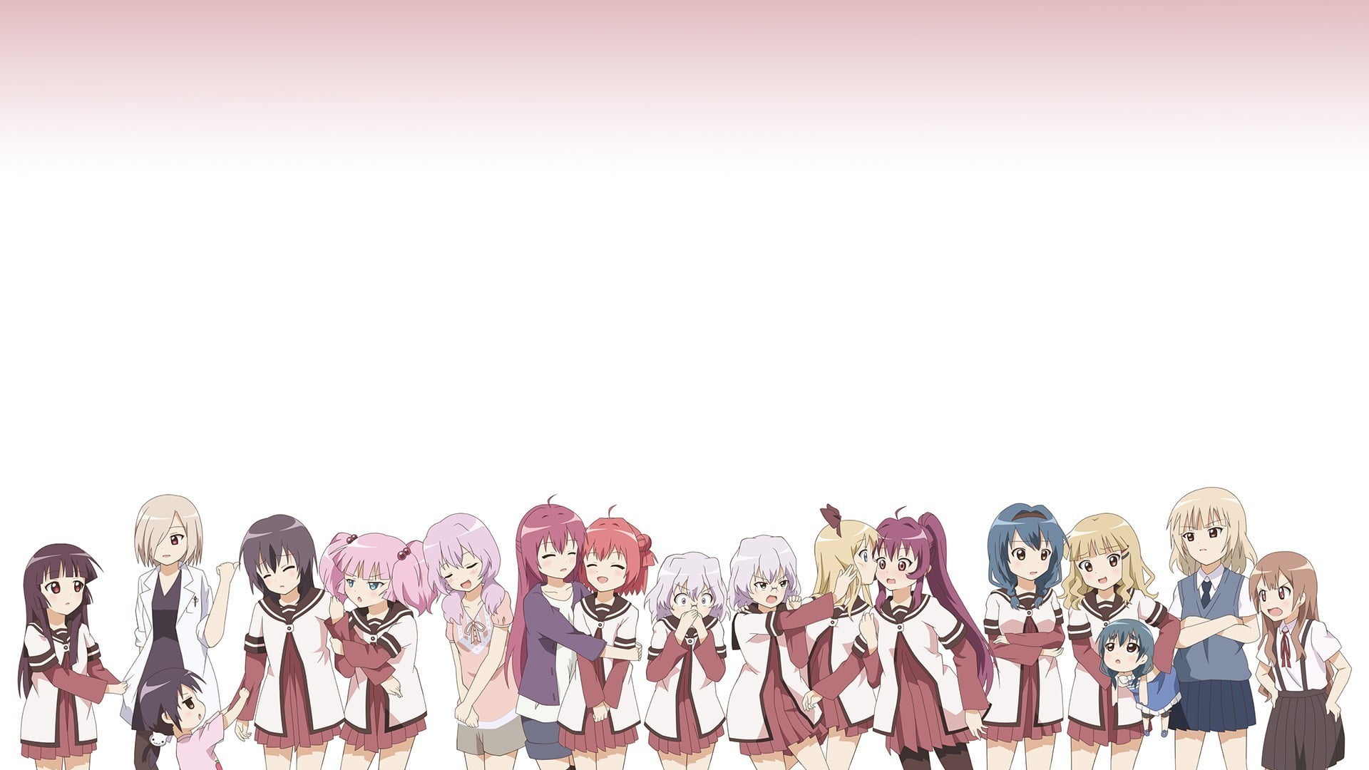 white background, variation, creativity, human face, human representation, studio shot, anime, character, people, communication, girls, copy space, squad, HD Wallpaper