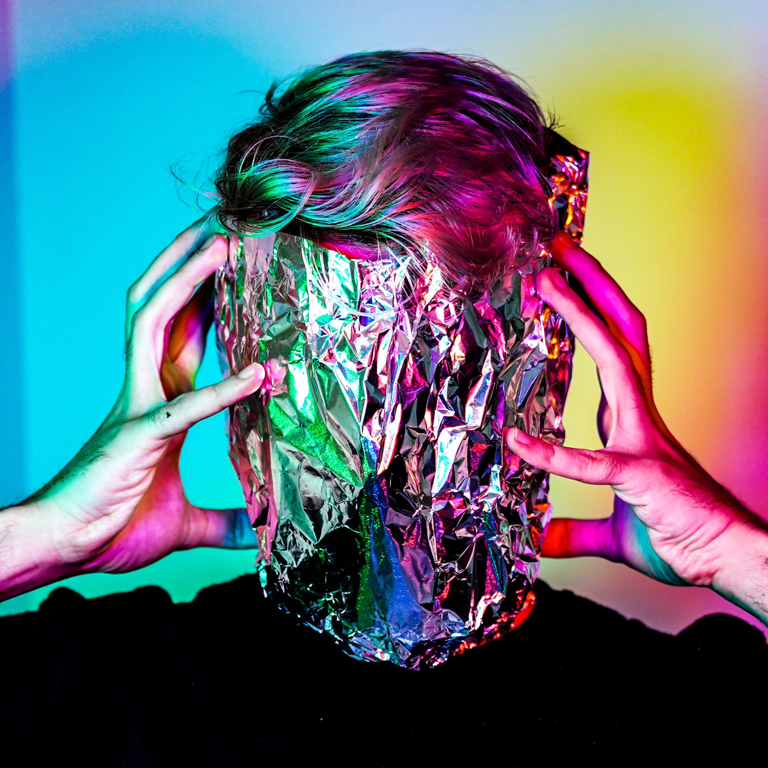 distortion, multi colored, painting, headache, real people, digital composite, creative portrait, fashion, one person, unrecognizable person, model, hand, Phone HD Wallpaper
