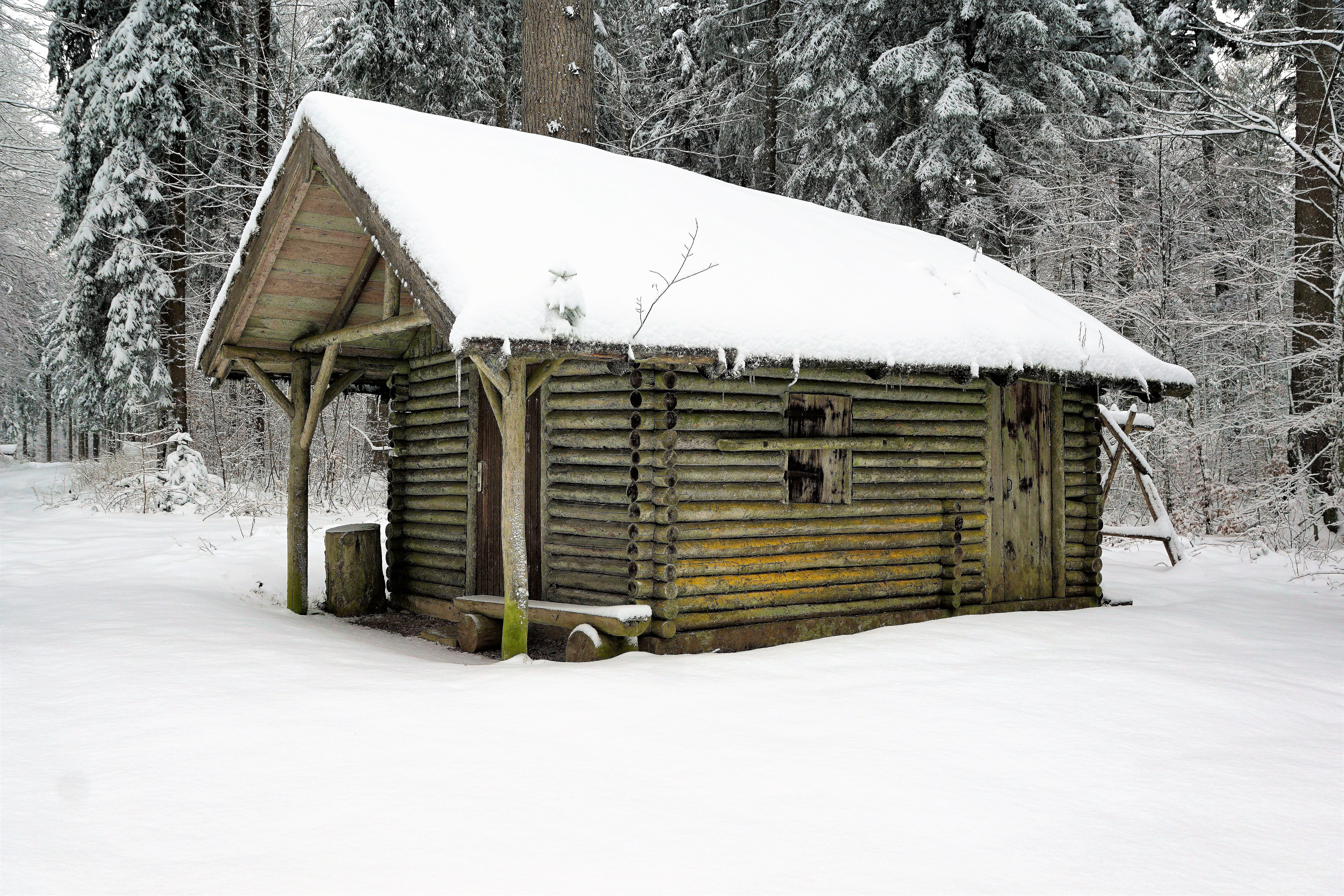 hut, snow, building, snowing, architecture, barrack, house, russia, frosty, roof, family, wurmlingen, season, recovery, village, rest, white color, style, HD Wallpaper