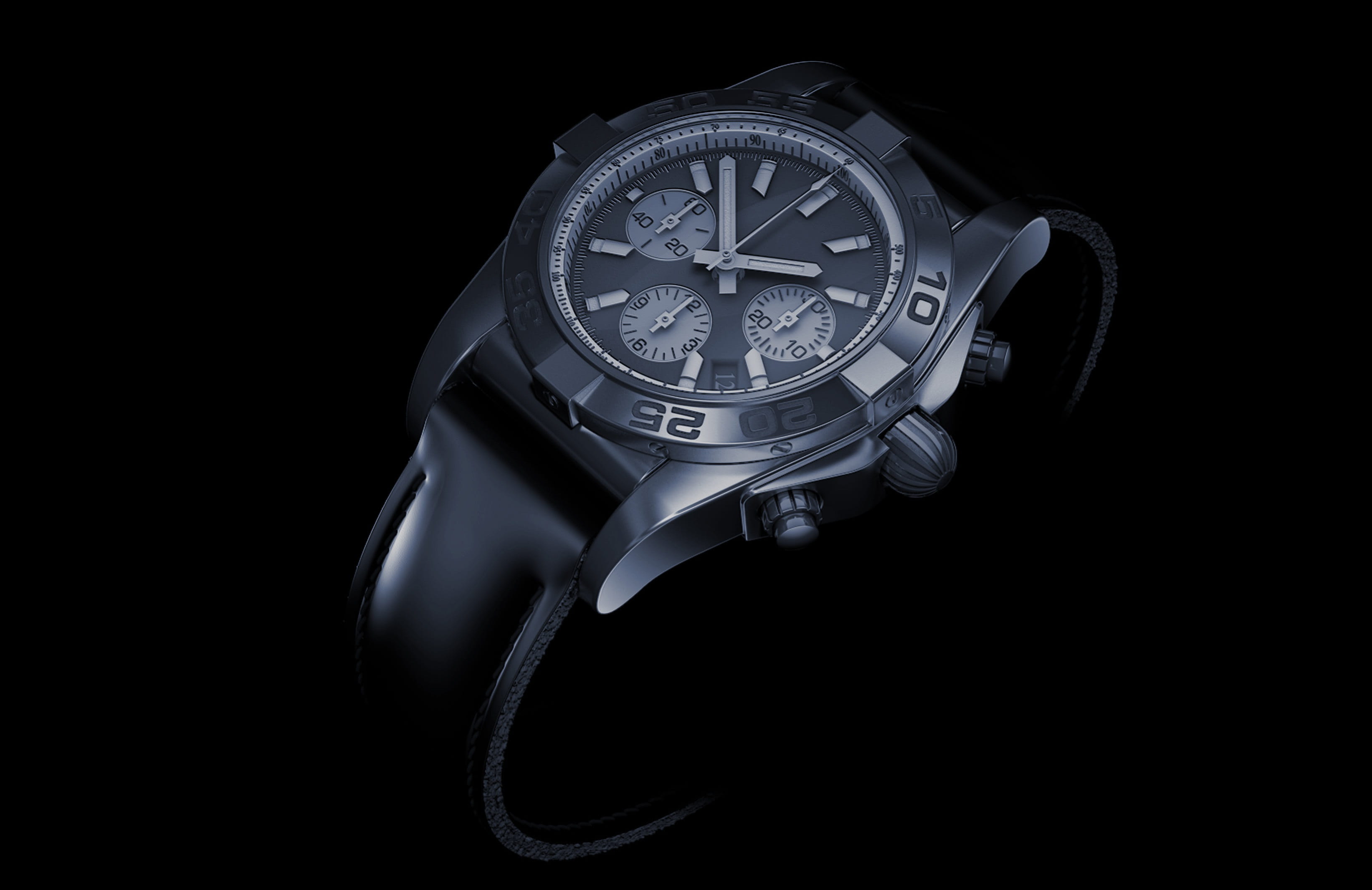 3d, cut out, instrument of time, technology, personal accessory, metal, wristwatch, instrument, indoors, black background, chrome, still life, studio shot, HD Wallpaper