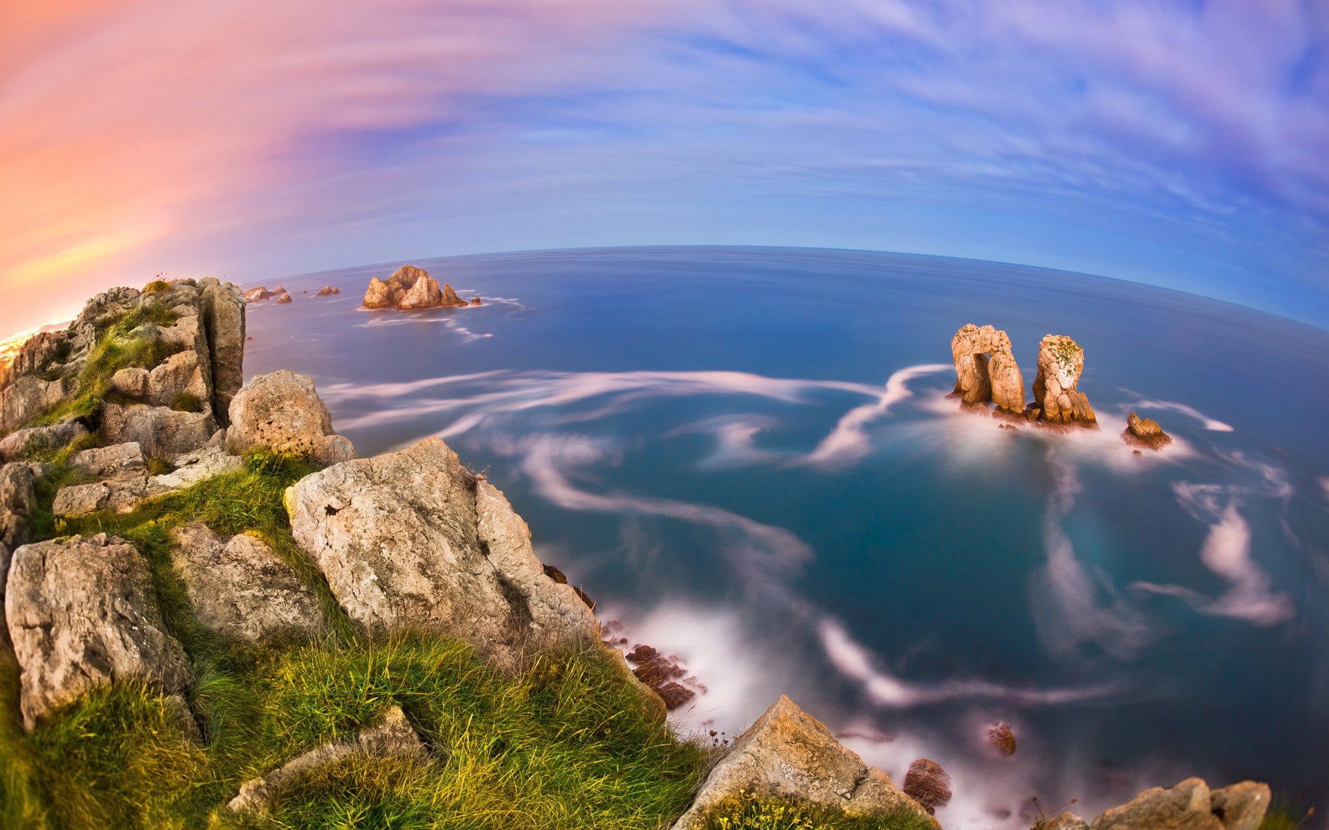cloud - sky, long exposure, rocks, no people, rock formation, idyllic, scenics - nature, land, plant, rock - object, outdoors, sky, beauty in nature, tranquil scene, HD Wallpaper