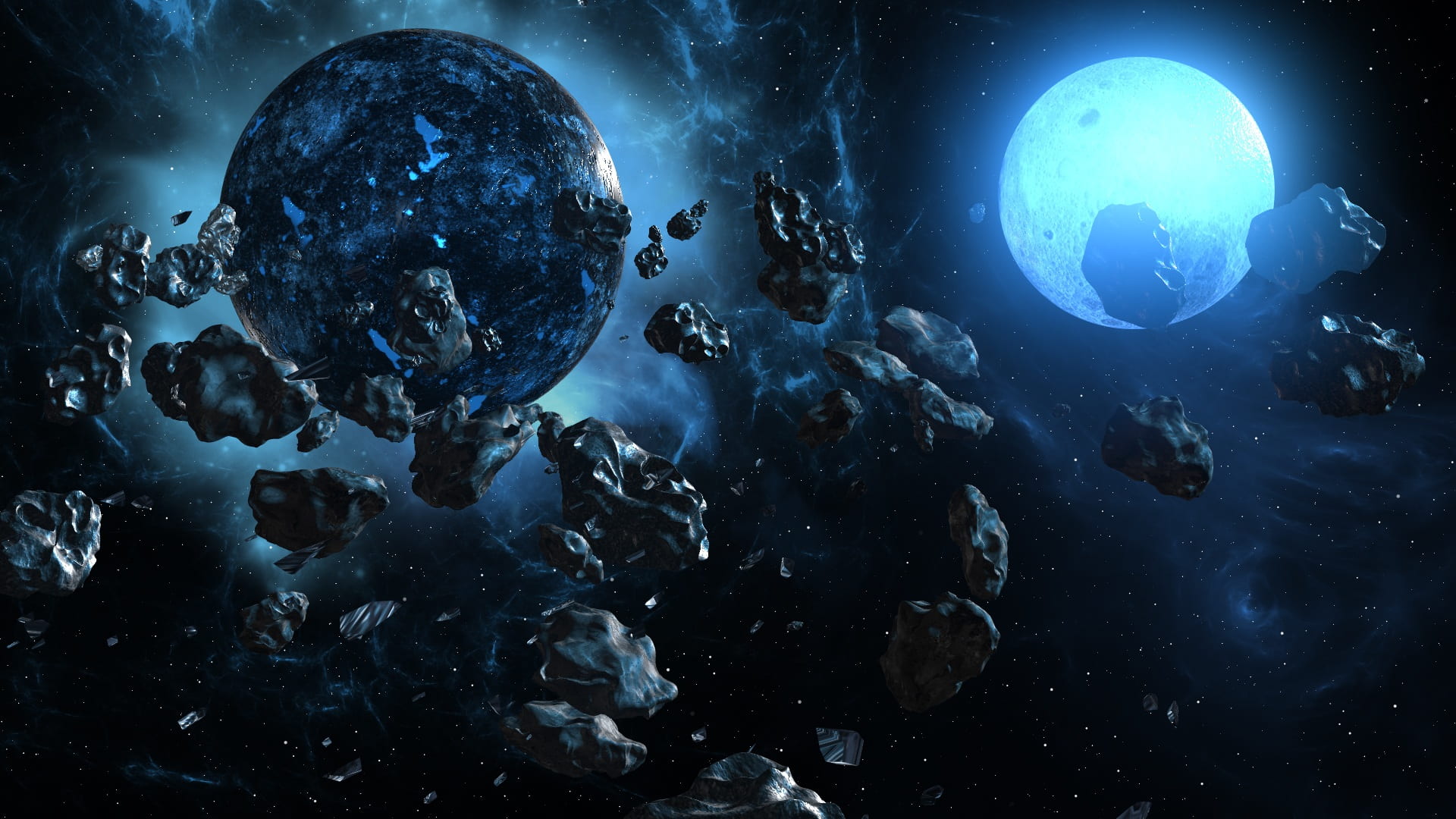 1080P, nature, cosmos, blue, moon, space and astronomy, outdoors, astronomy, illuminated, star, full length, dark, globe - man made object, HD Wallpaper