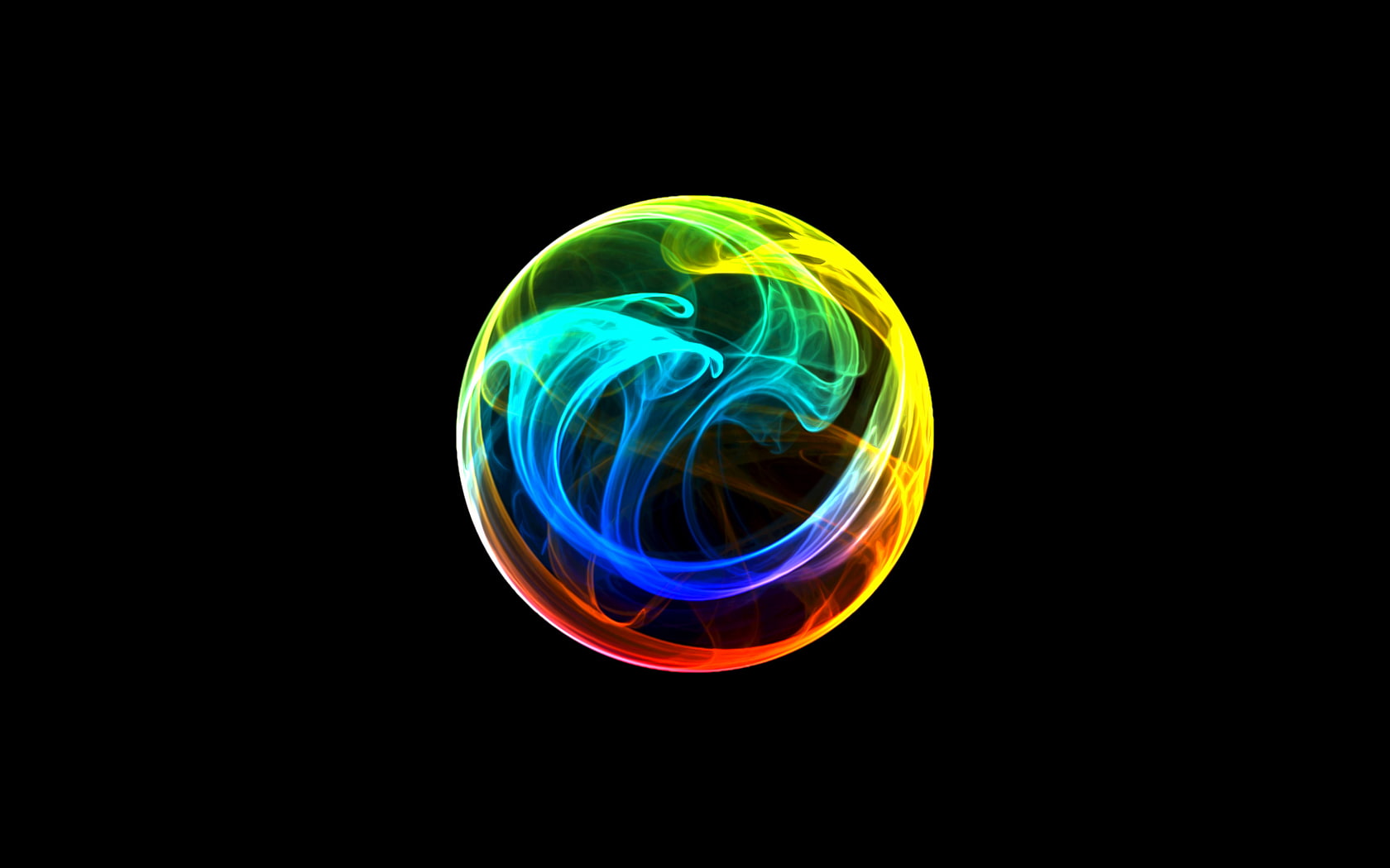 yellow, artistic, red, hd, smoke, 720P, illustration, blue, spherical, HD Wallpaper