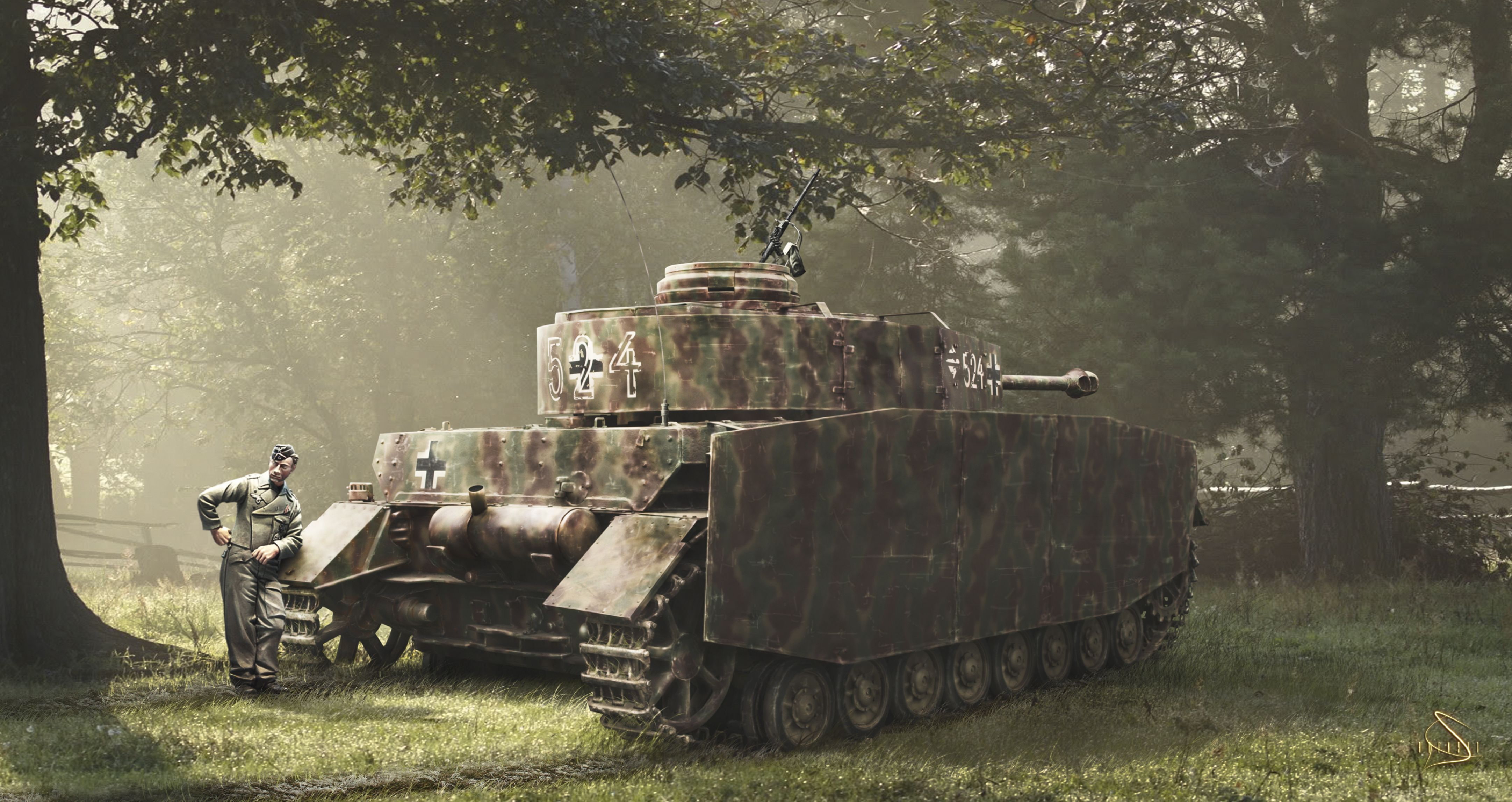 day, Pz-IV, rail transportation, old, outdoors, transportation, forest, military, land, war, grass, gray, stationary, the Germans, The Wehrmacht, people, HD Wallpaper