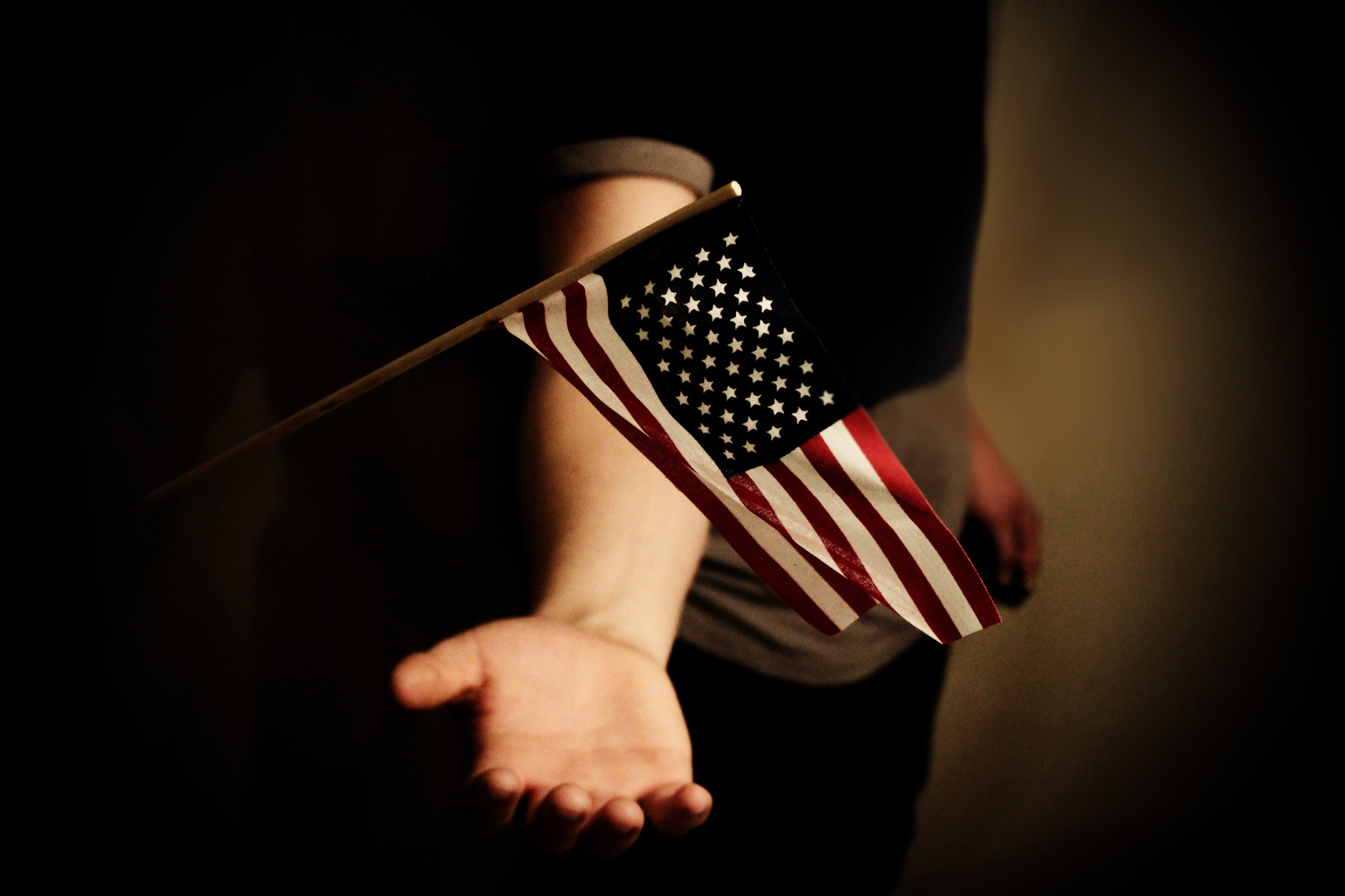 adults only, uSA, human limb, 5K, palms, black Background, Holding, young Adult, indoors, adult, one woman only, one Person, stars and stripe, miniature, HD Wallpaper